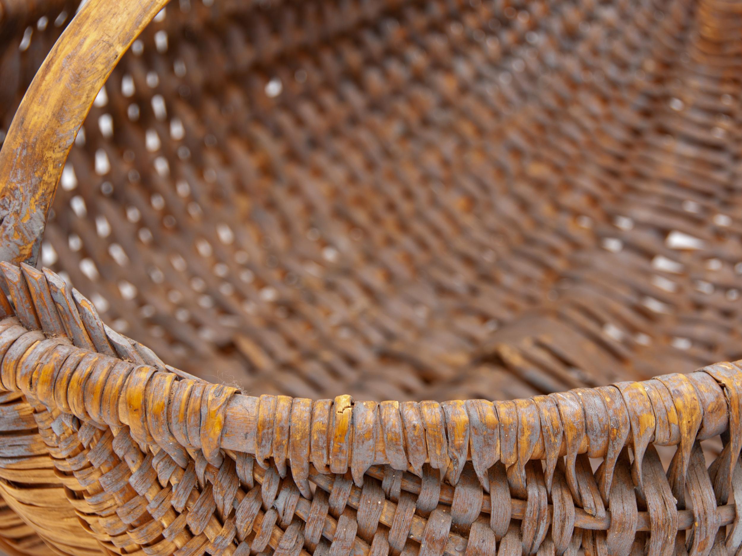 Oblong Wooden Basket For Sale 1