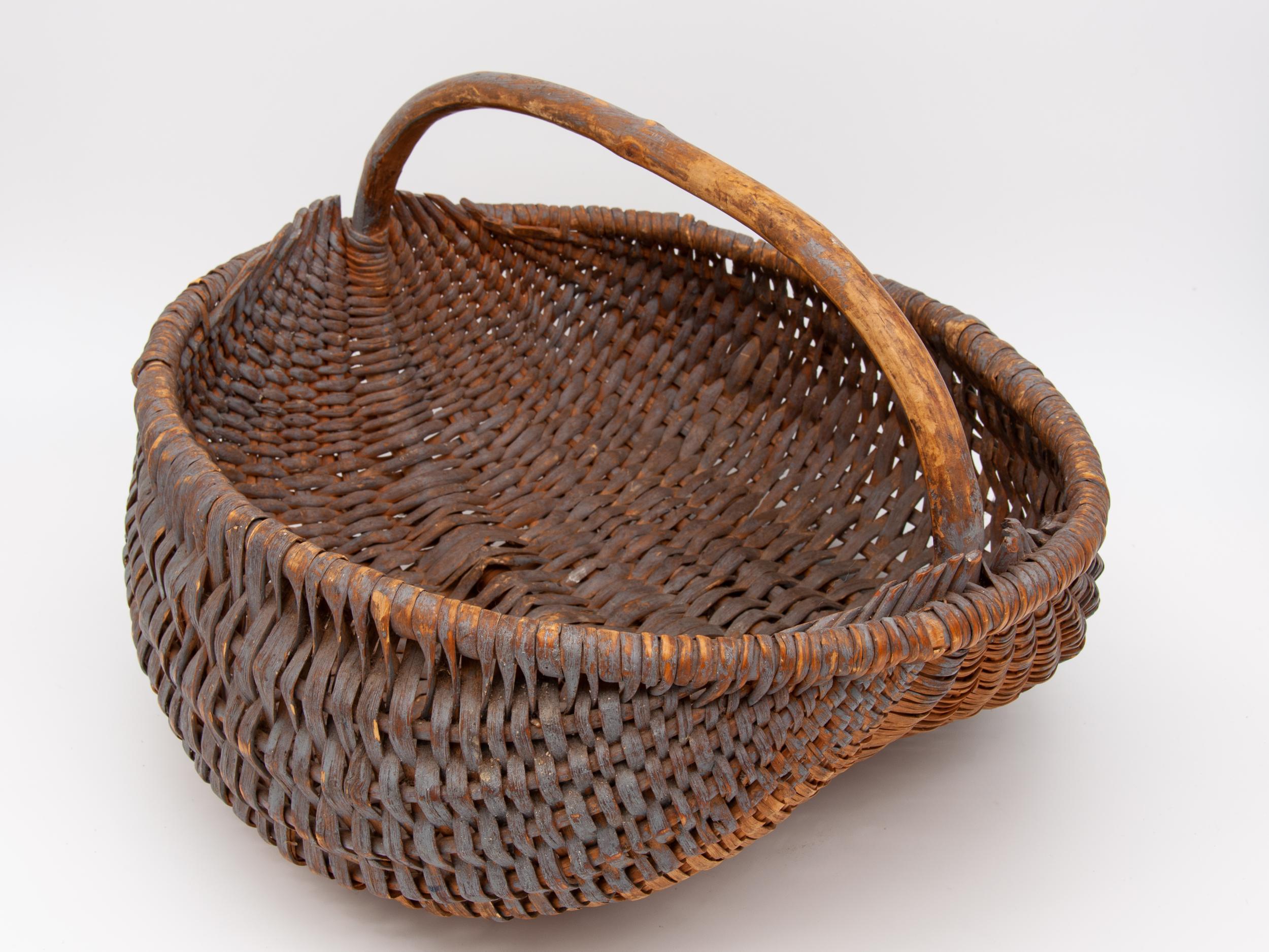 Oblong Wooden Basket For Sale 2