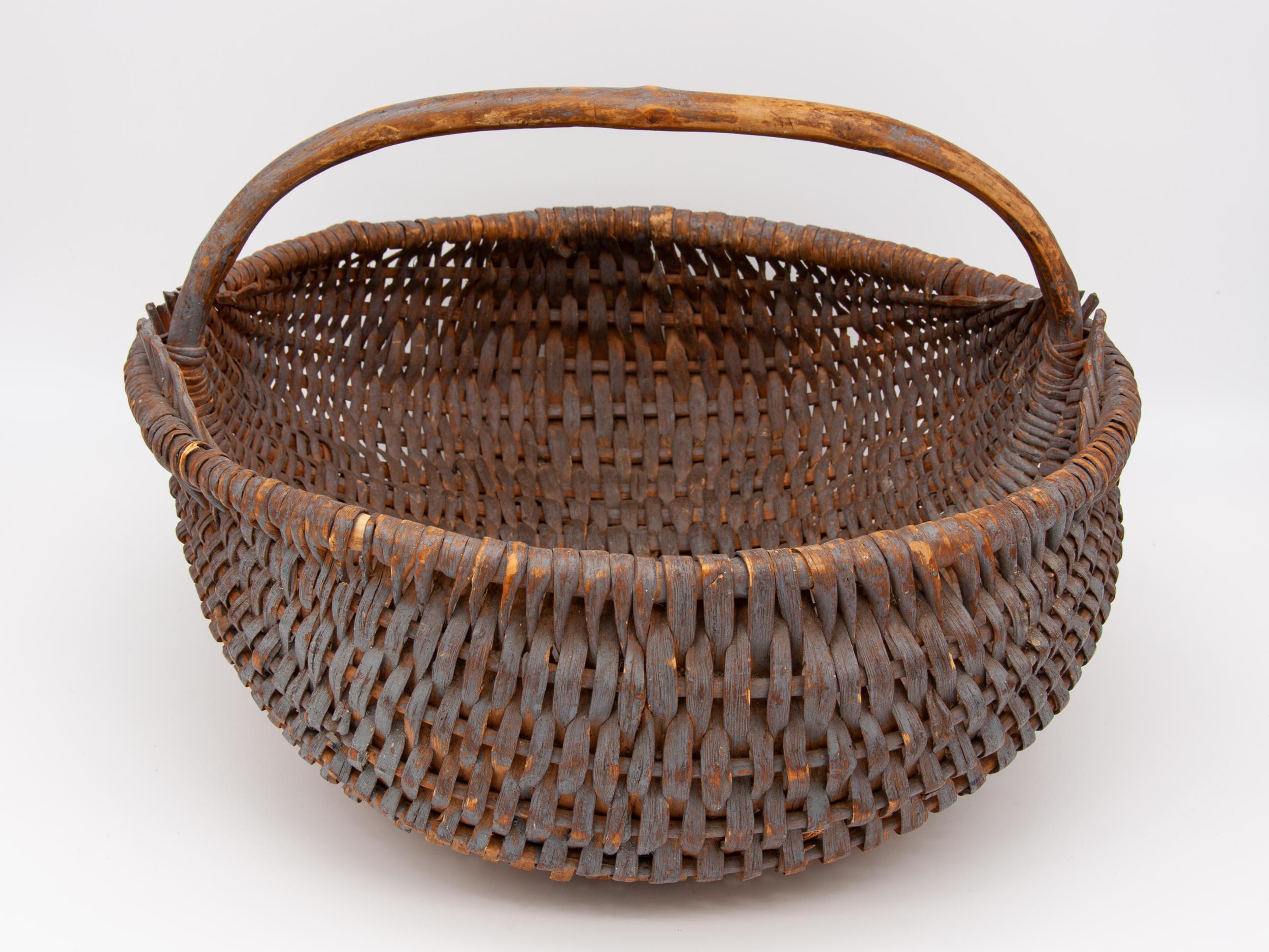 Oblong Wooden Basket For Sale 3