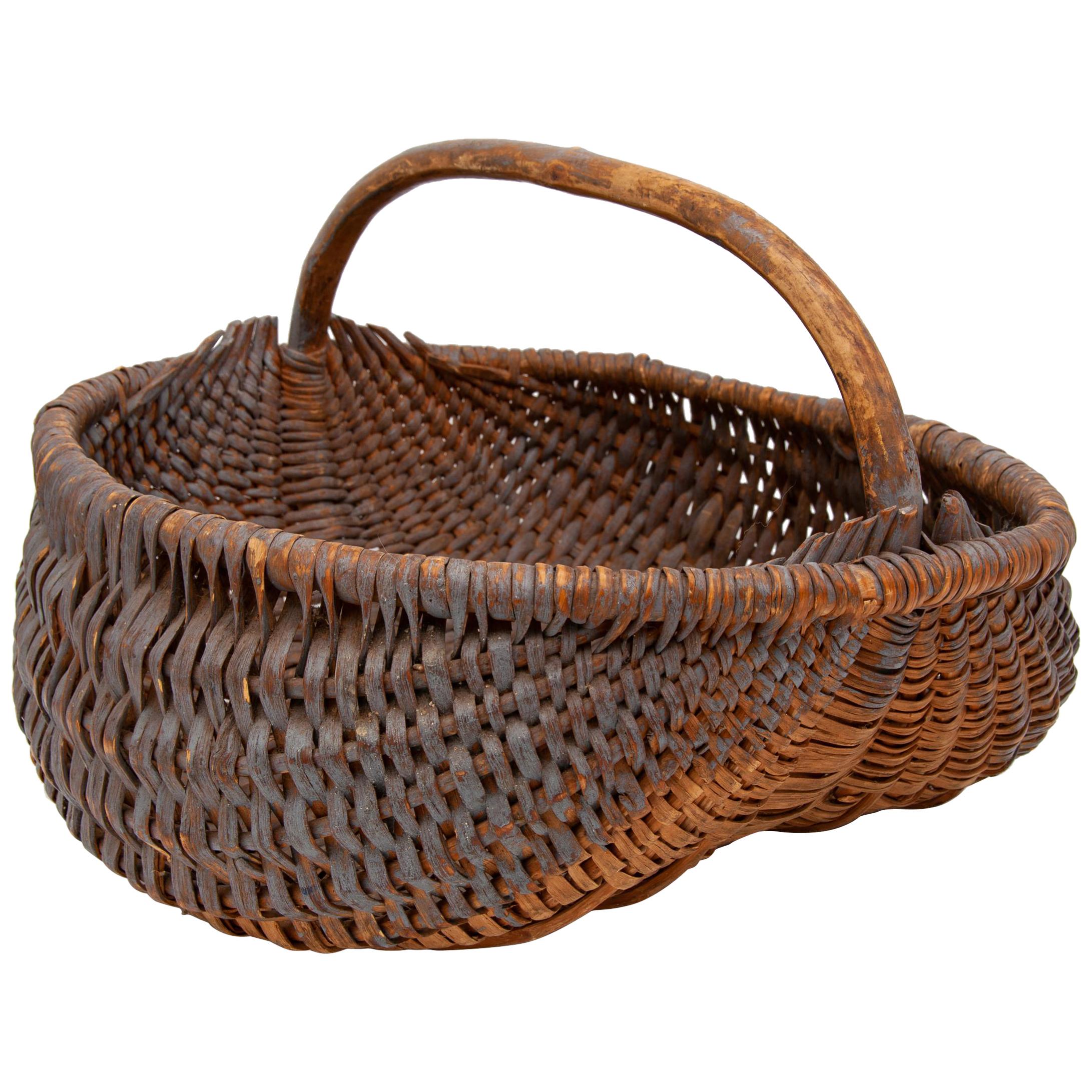 Oblong Wooden Basket