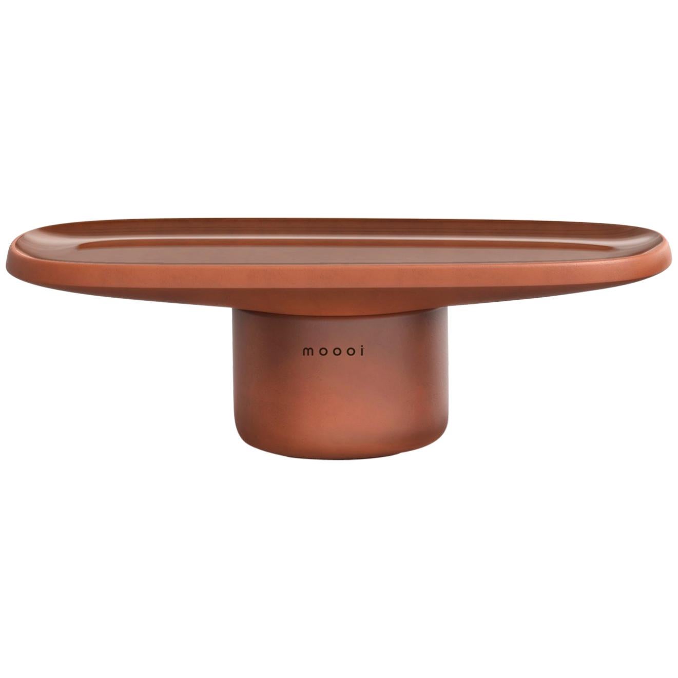 Obon Rectangular Low Table in Terracotta with Glazed Top by Simone Bonanni For Sale