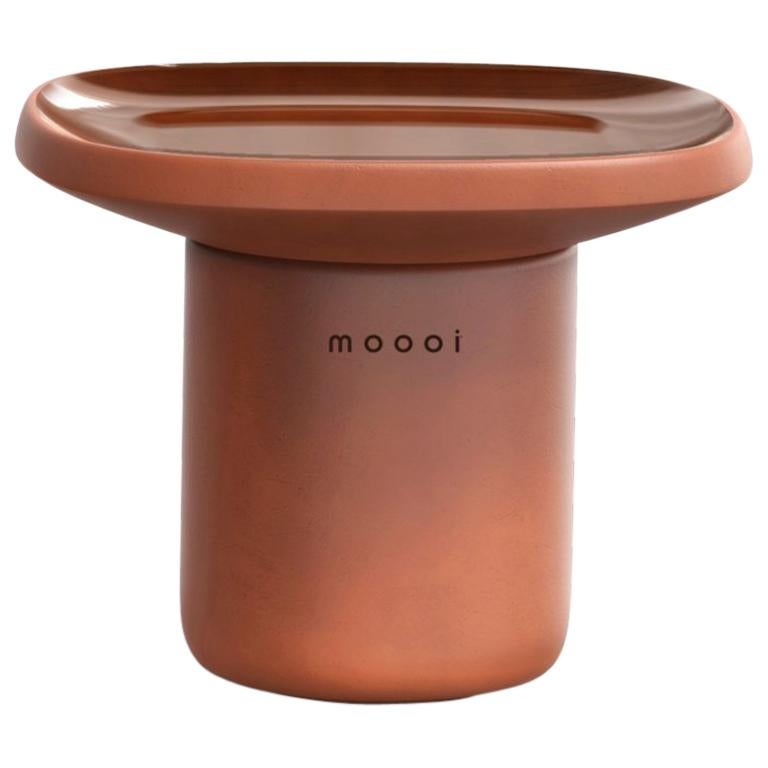 Obon Square High Table in Terracotta Ceramic with Glazed Top by Simone Bonanni For Sale