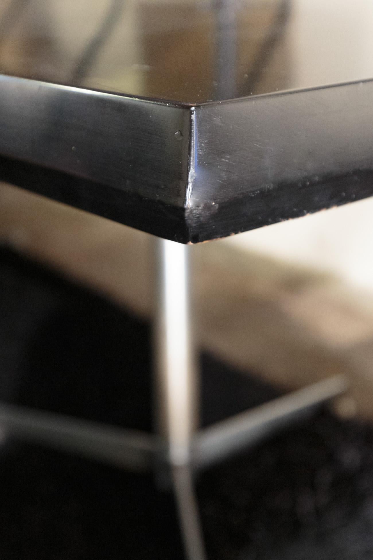 Mid-Century Modern O.Borsani Table, Iron and Black Top, by Tecno