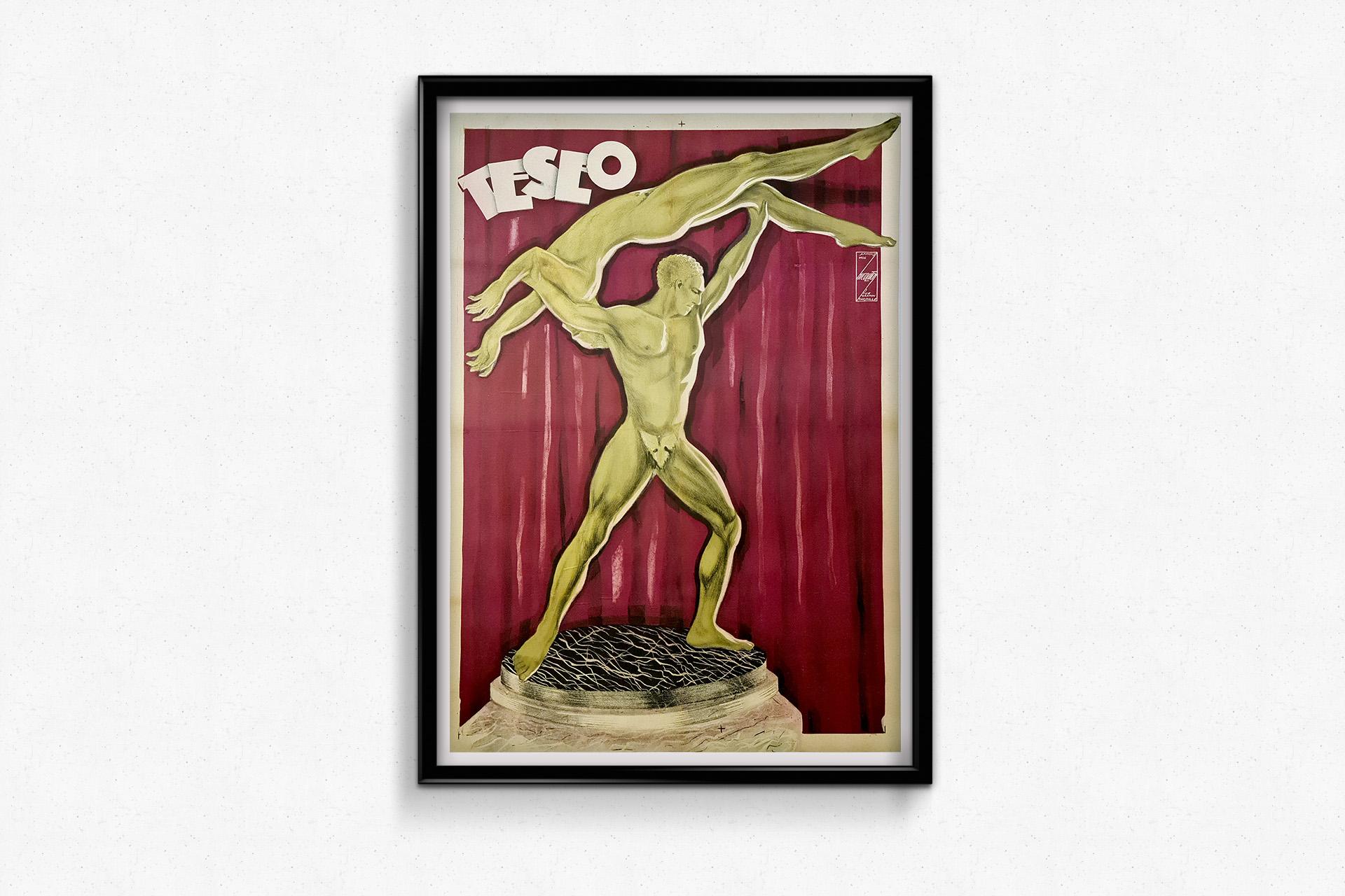 Original poster from the early 1930s advertises the spectacle of Teseo For Sale 2