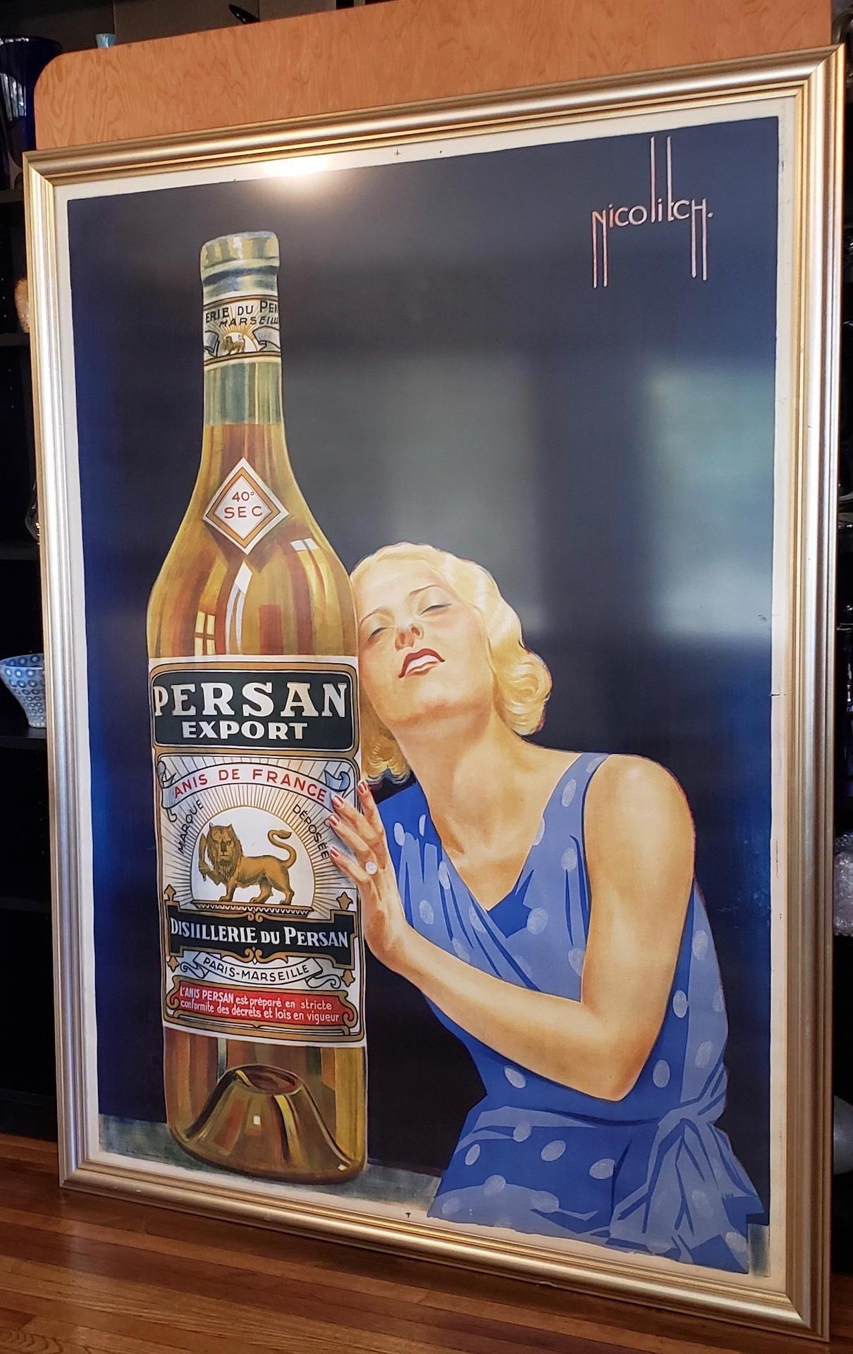 Obrad Nicolitch "Persan Export" Vintage French Deco Advertising Poster c.1928
