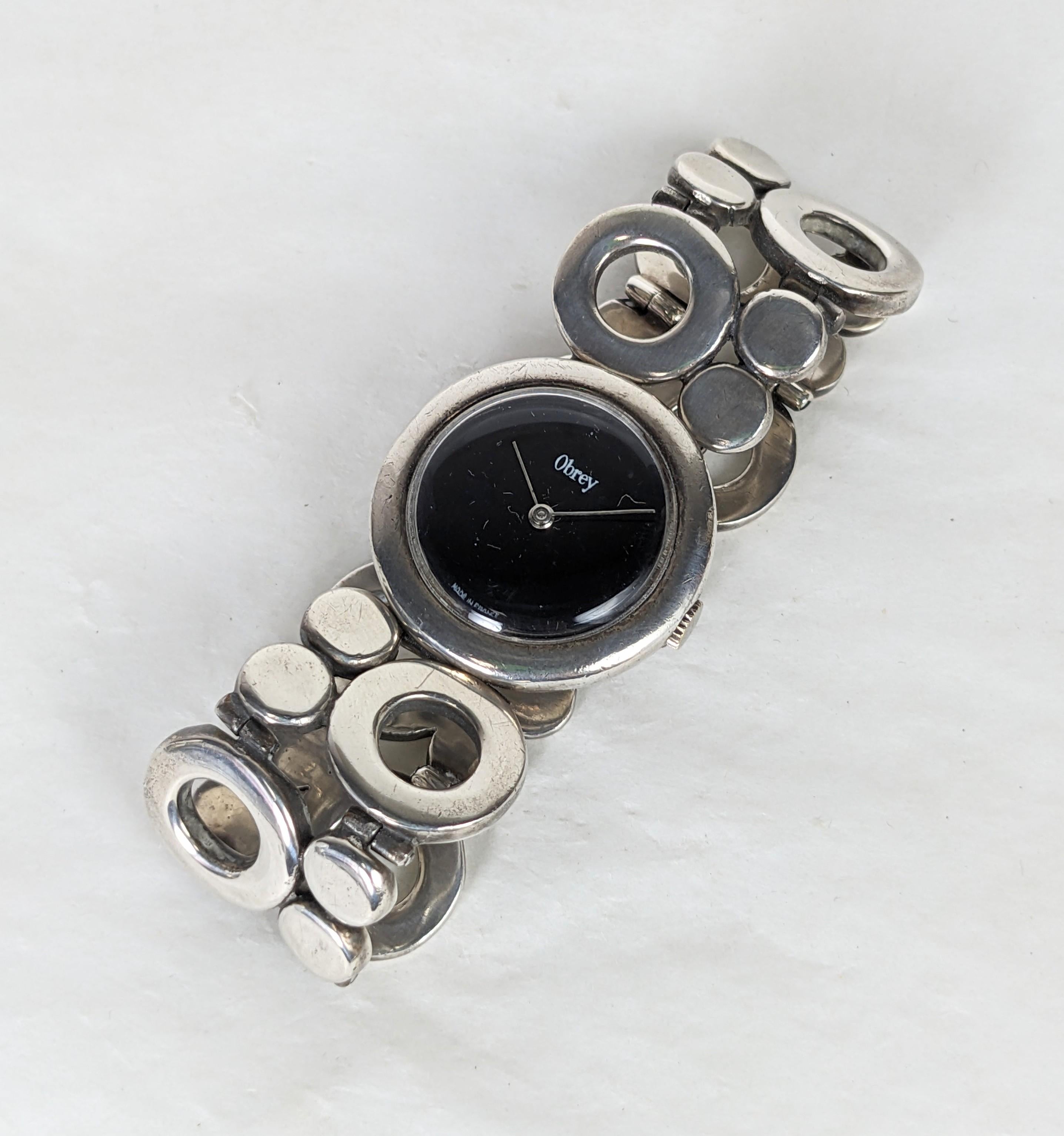 Obrey Modernist Circle Link Sterling Bracelet-montre Unisexe en vente