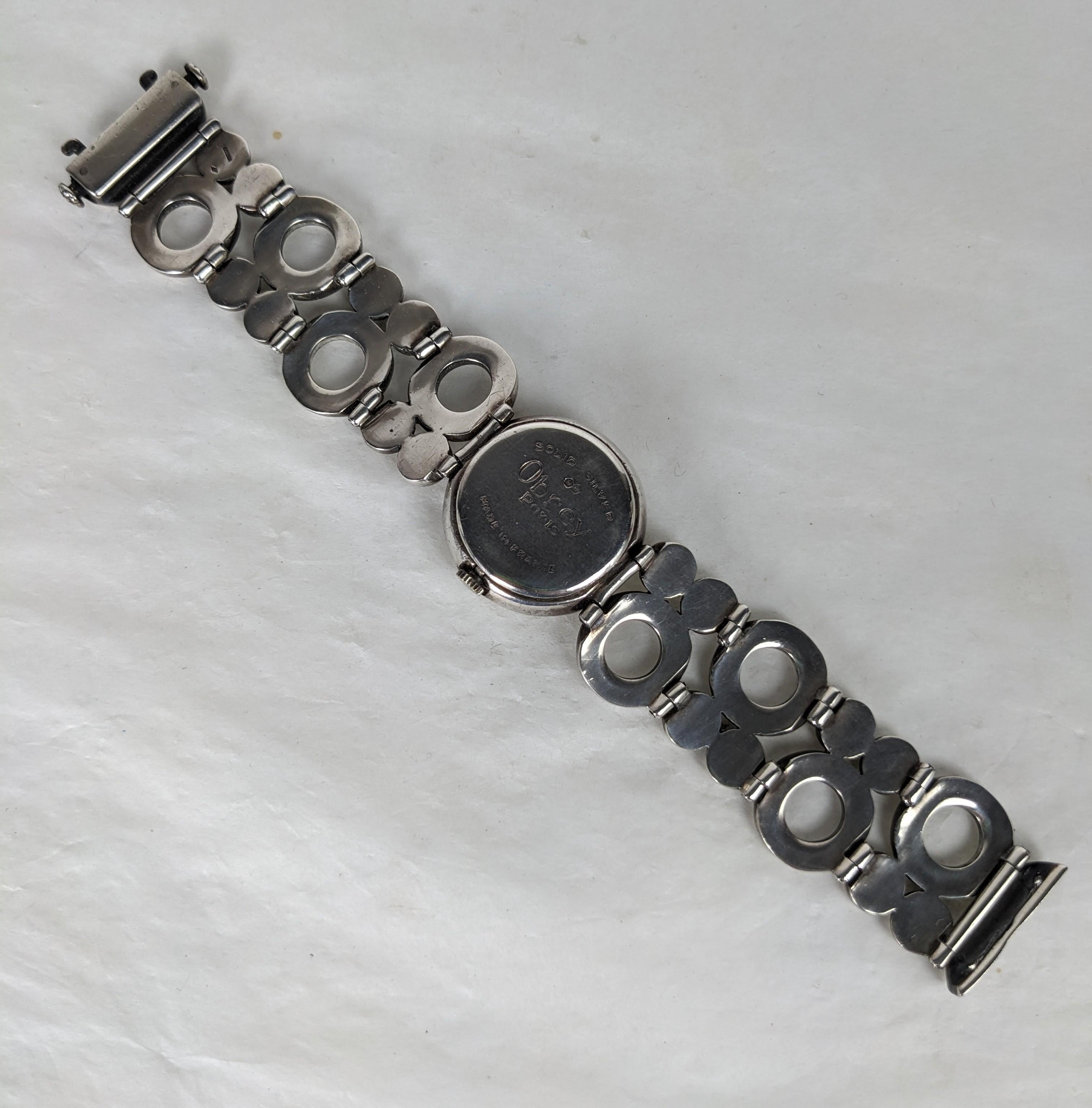 Obrey Modernist Circle Link Sterling Bracelet-montre en vente 1