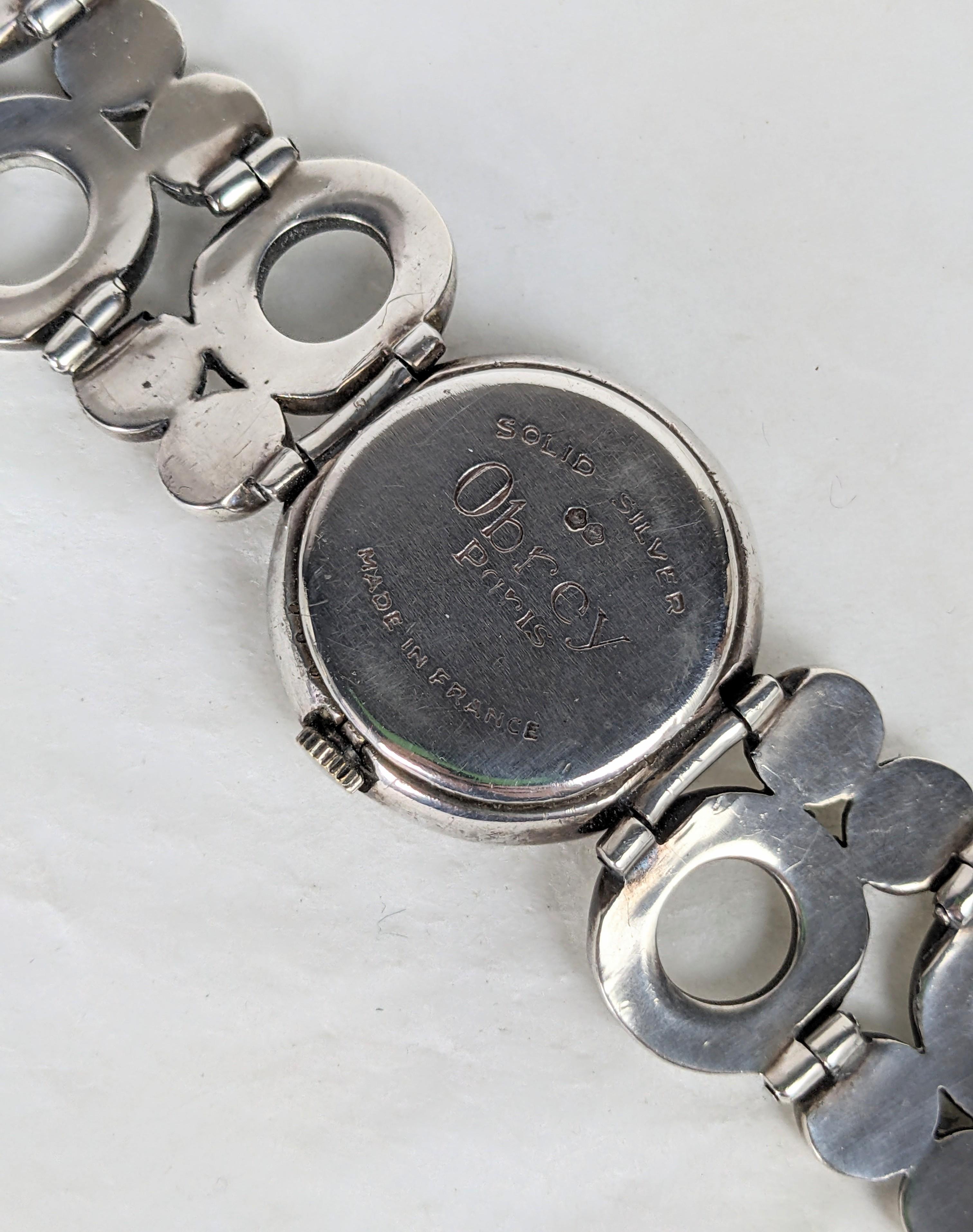 Obrey Modernist Circle Link Sterling Bracelet-montre en vente 2