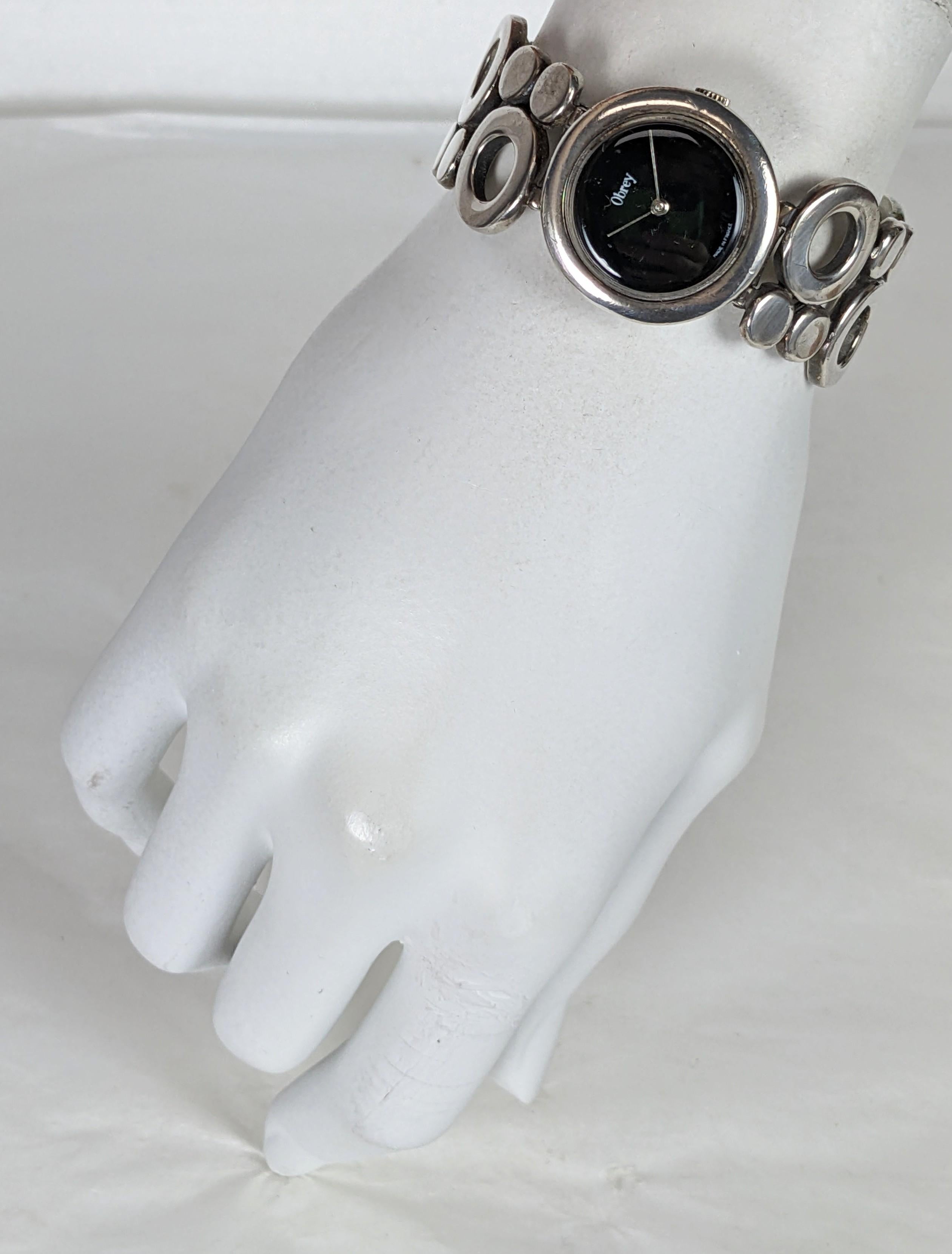 Obrey Modernist Circle Link Sterling Bracelet-montre en vente 3