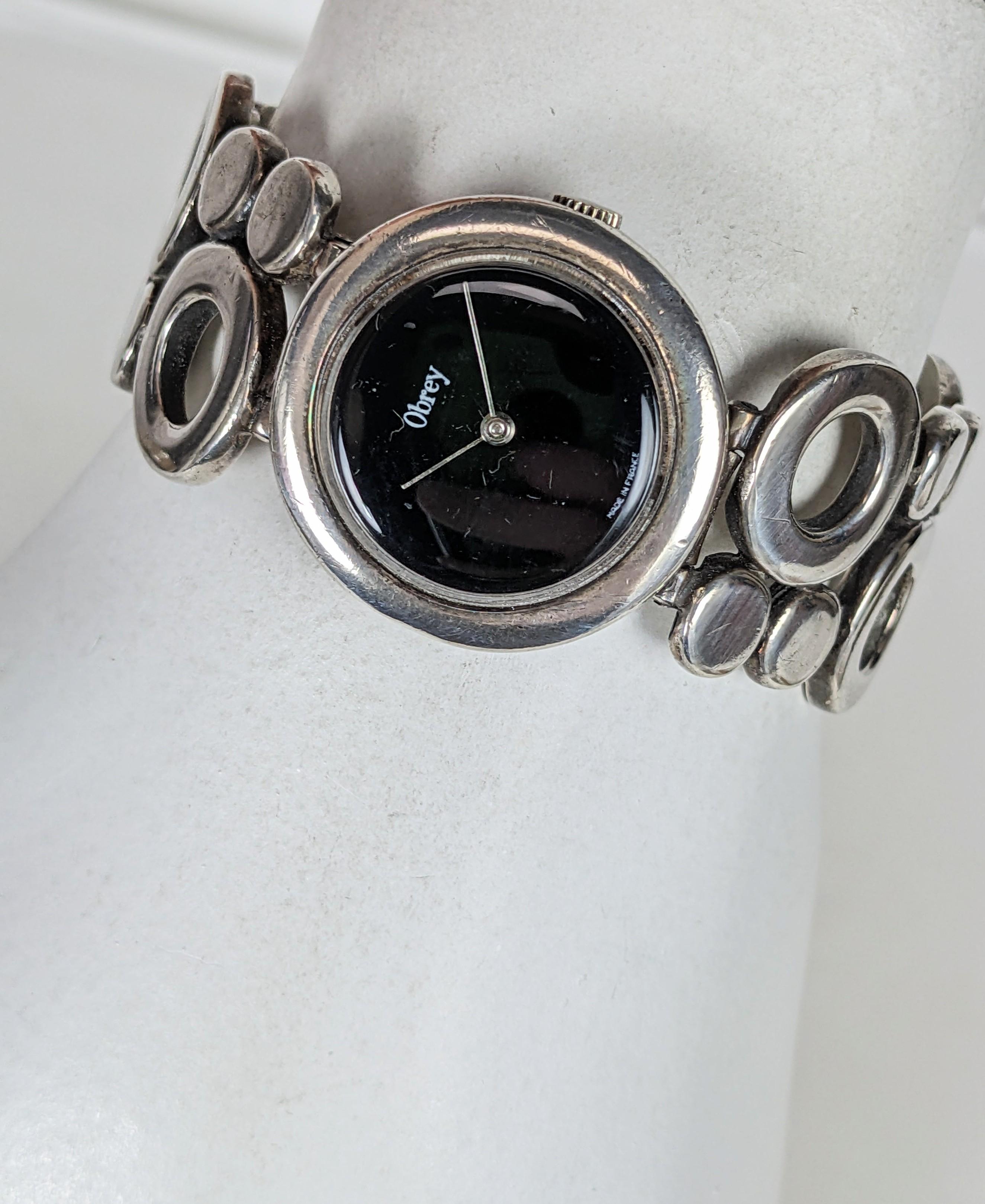 Obrey Modernist Circle Link Sterling Bracelet-montre en vente 4