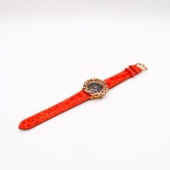 Obrey Paris 1970 Retro Modernist Unisex Wrist Watch In Gilded Sterling Silver