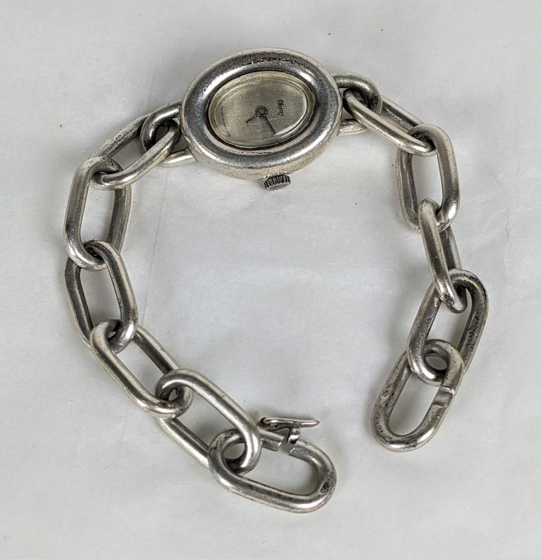 Silver Obrey Bracelet Watch Obrey Paris Wristwatch Sterling Silver Black Face No Hour  main image 3