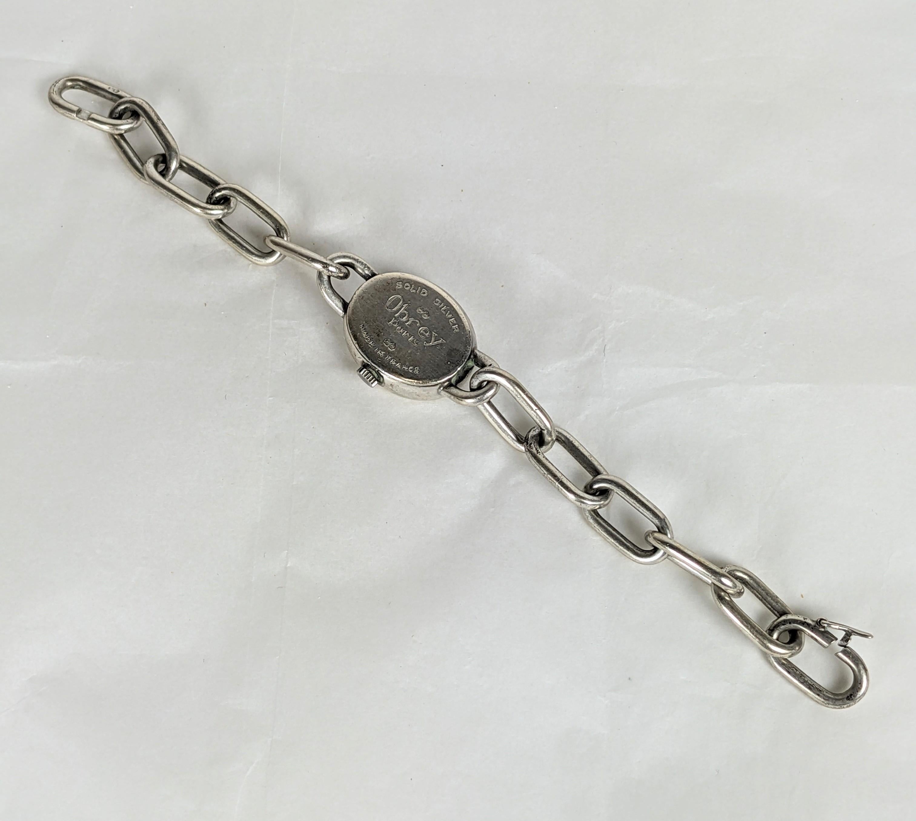 Femenino o masculino Obrey, París Elegante pulsera reloj de plata en venta