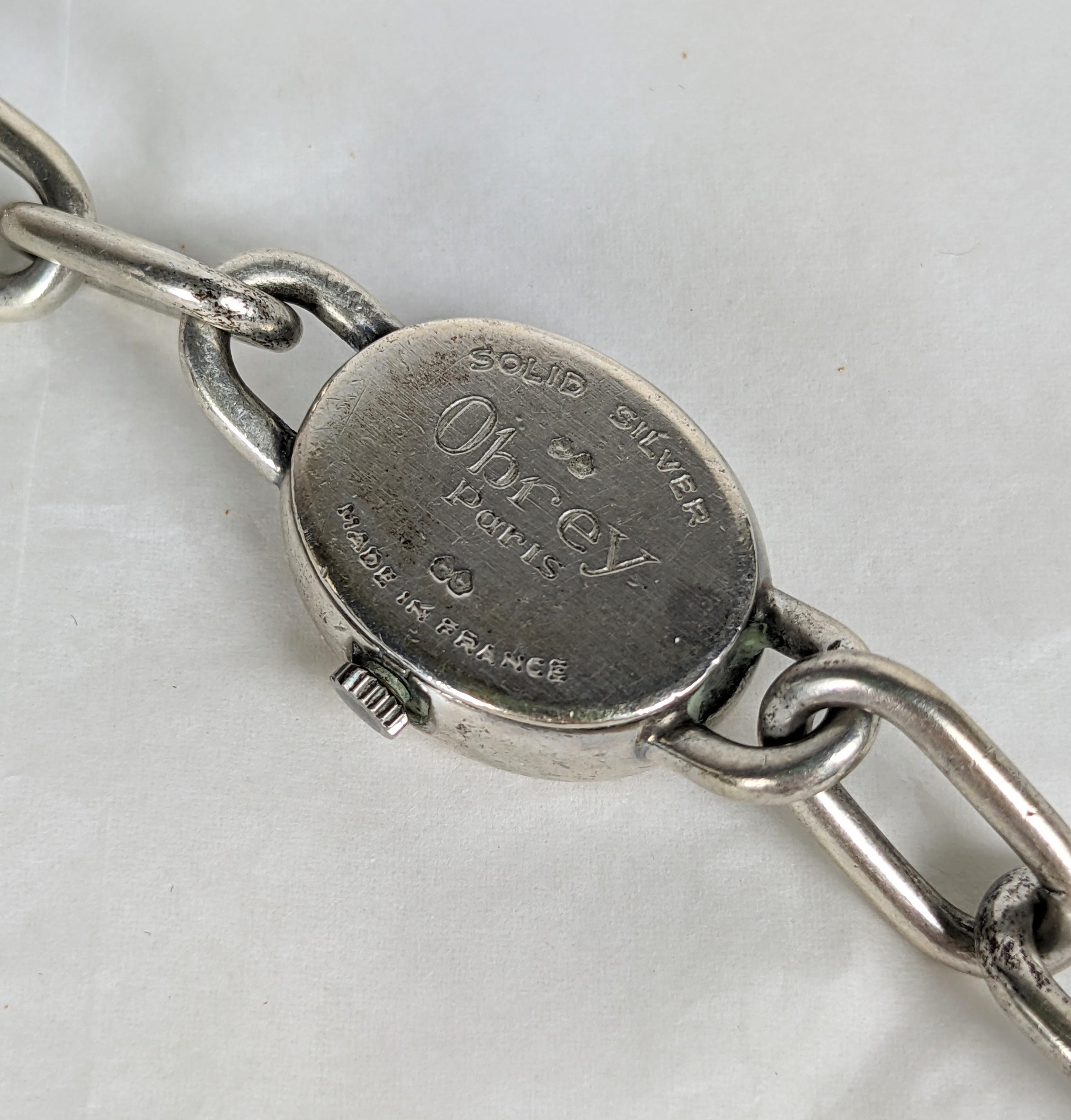 Obrey, París Elegante pulsera reloj de plata en venta 1