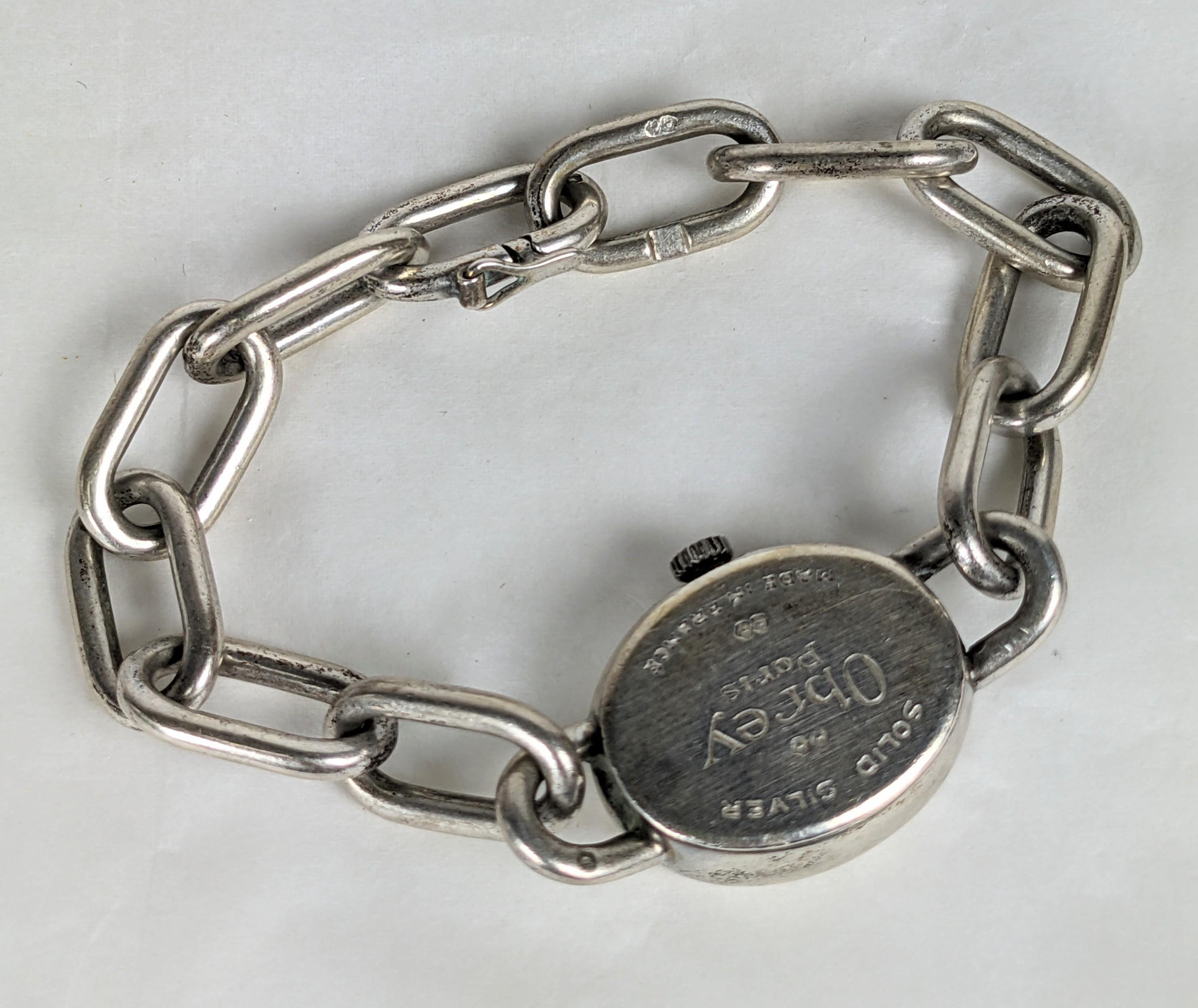 Obrey, París Elegante pulsera reloj de plata en venta 3