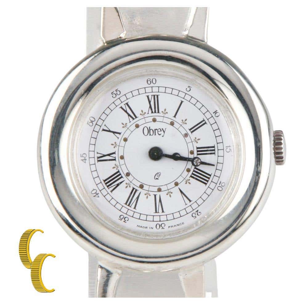 Obrey Solid Silver Women's Quartz Round Watch w/ Silver Link Band For ...