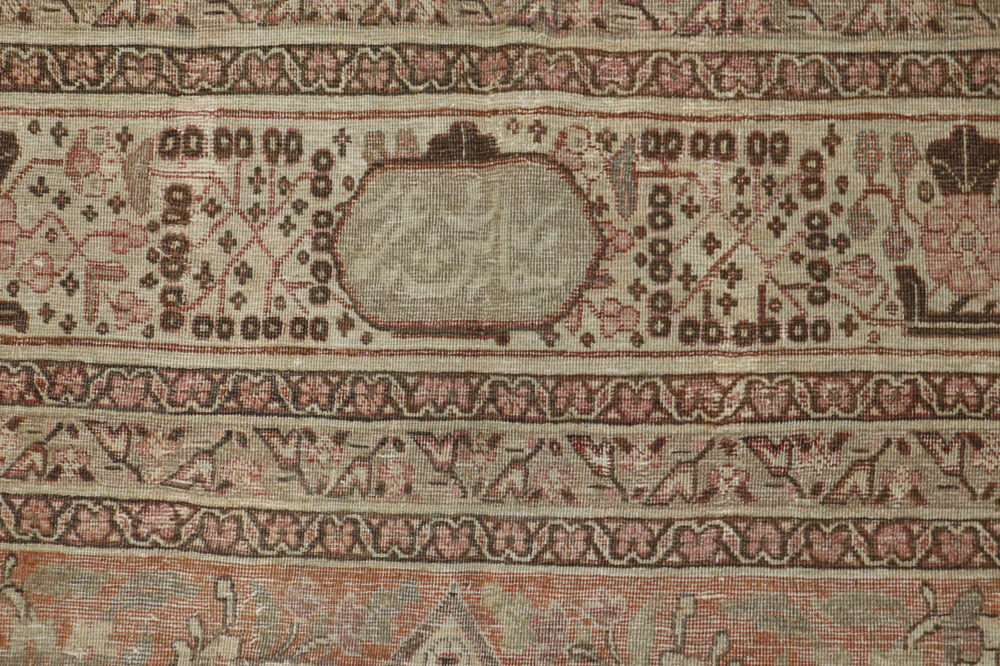 Observational Antique Persian Tabriz Room Size Rug For Sale 8
