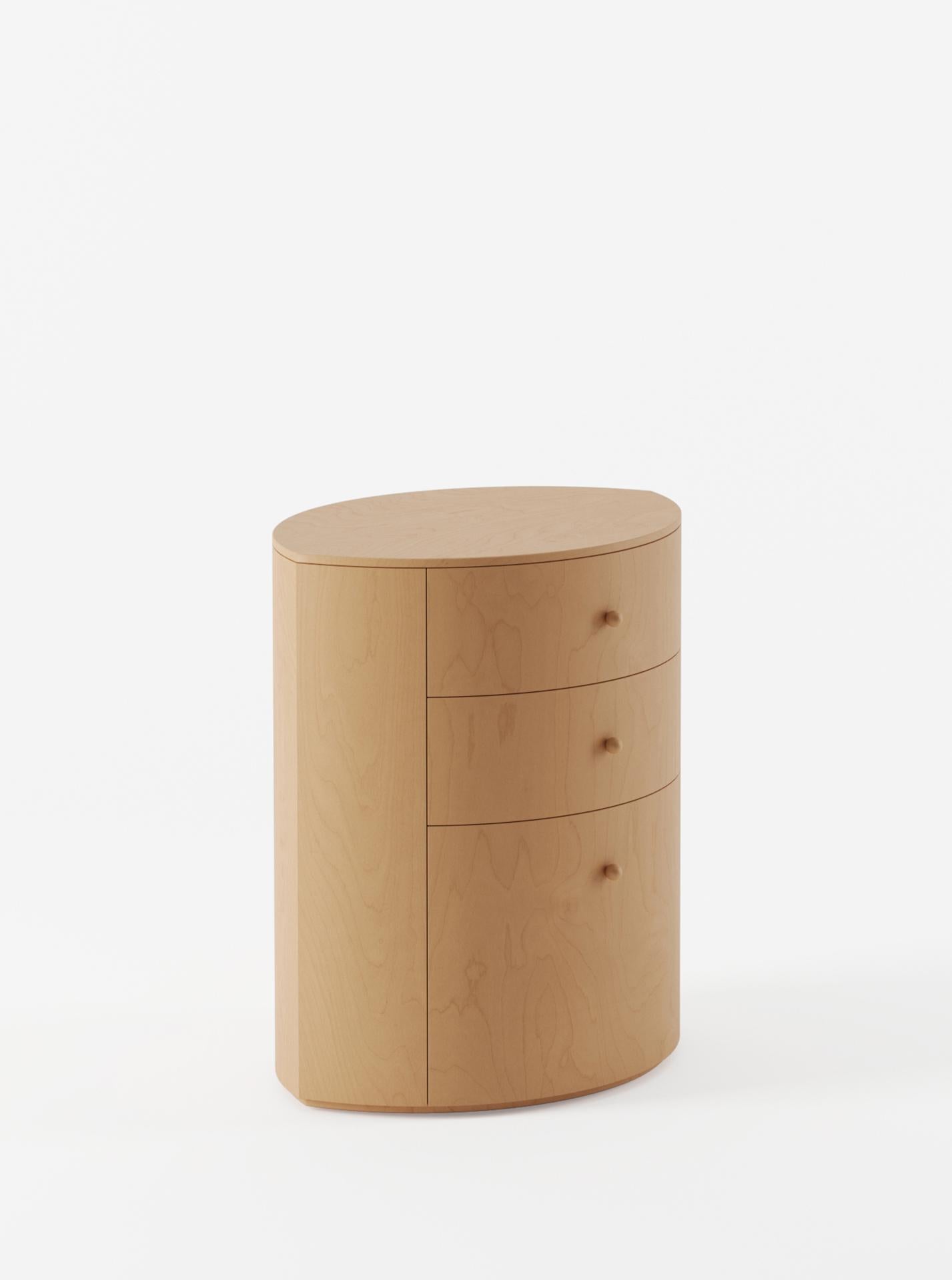 Modern Observer Nightstand Natural Birch designed by Yaniv Chen made in Portugal For Sale