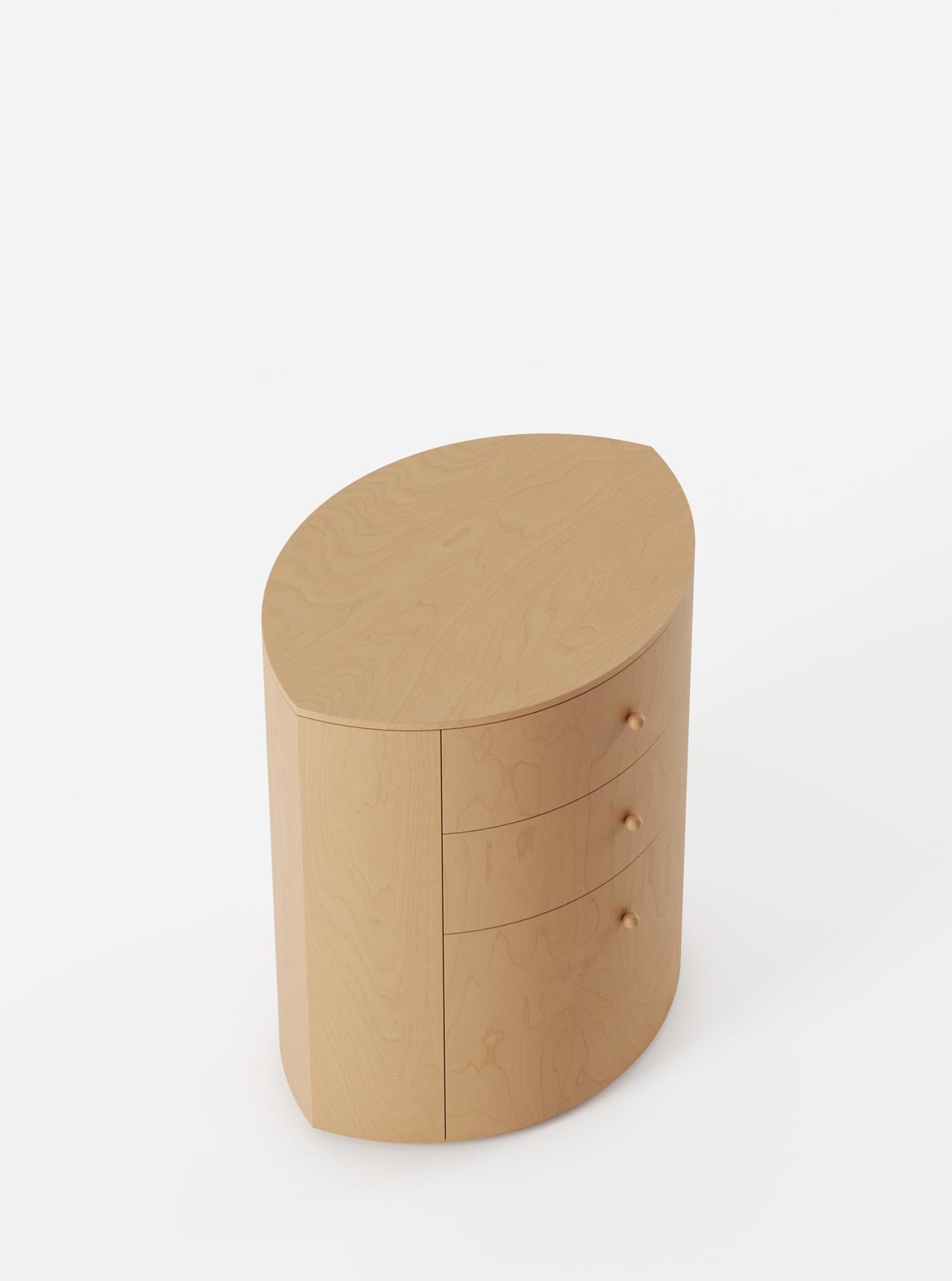 Portuguese Observer Nightstand Natural Birch designed by Yaniv Chen made in Portugal For Sale