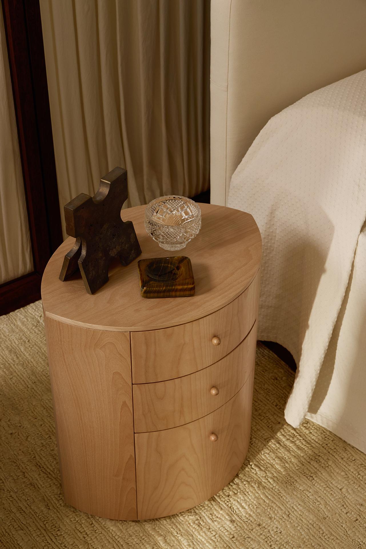 Observer Nightstand Natural Birch designed by Yaniv Chen made in Portugal In New Condition For Sale In Amsterdam, NL