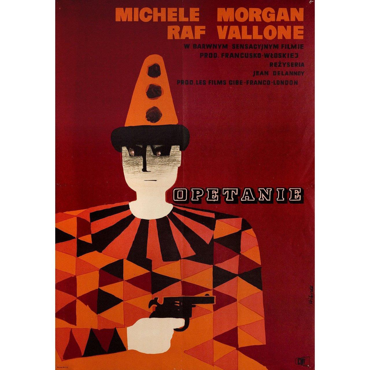 Original 1954 Polish A1 poster by Maciej Hibner for the film Obsession directed by Jean Delannoy with Michele Morgan / Raf Vallone / Marthe Mercadier / Jean Gaven. Very good-fine condition, folded. Many original posters were issued folded or were