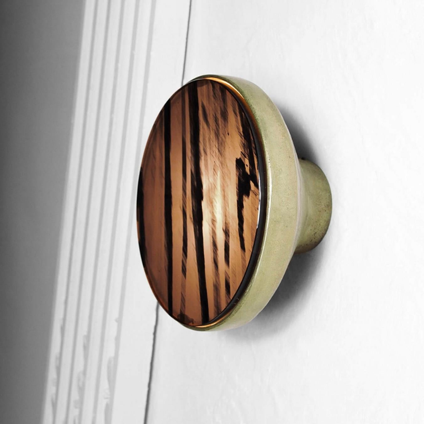 Obsidian and Bronze Wall Sconce, Aura 25 Obsidian by Garnier&Linker In New Condition In Warsaw, PL