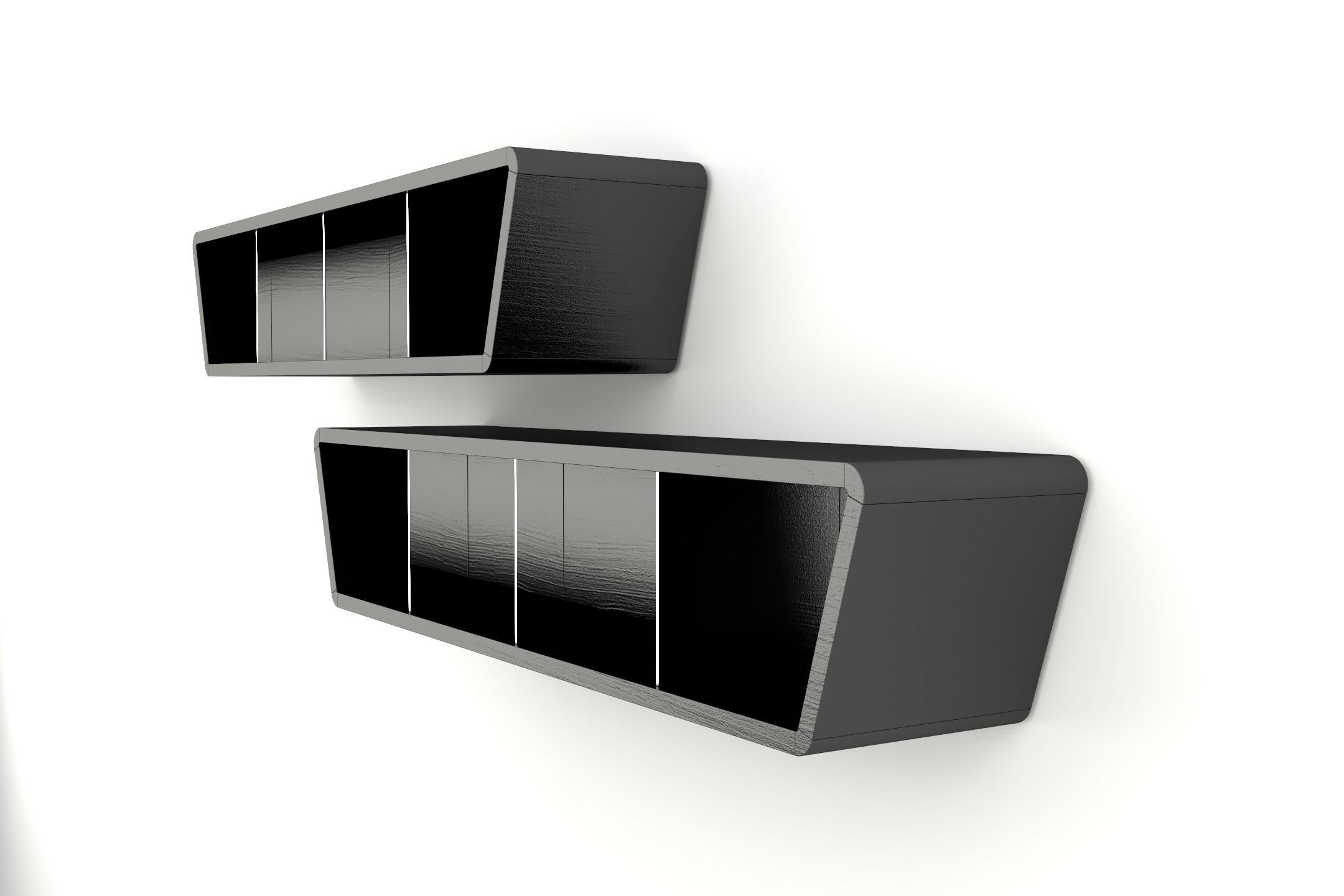 Die steilen Akzente der Obsidian-Kollektion verleihen dem einzigartigen Design eine erhabene und kraftvolle Präsenz und verleihen ihm einen aufsehenerregenden Look und eine eigene, starke Persönlichkeit. Dieses Stück ist aus lackiertem Holz mit