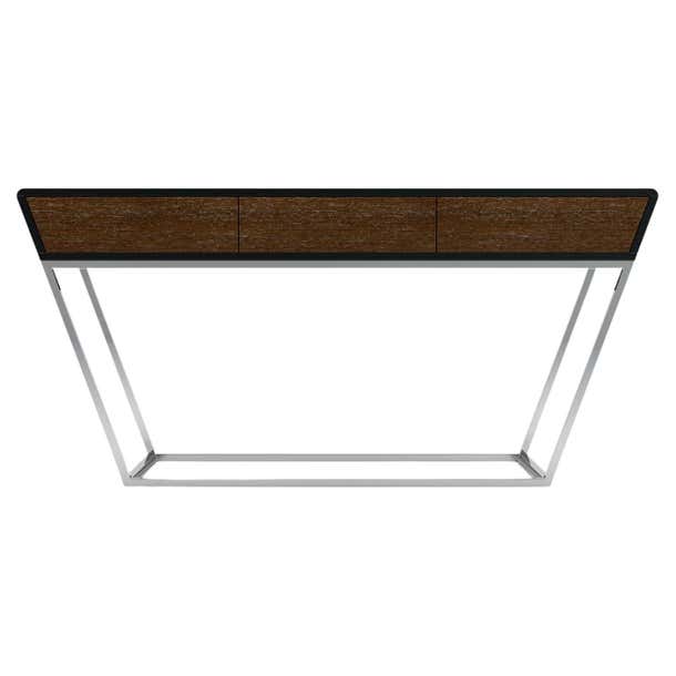 Obsidian Console - Modern Black Lacquered Console with Stainless Steel ...
