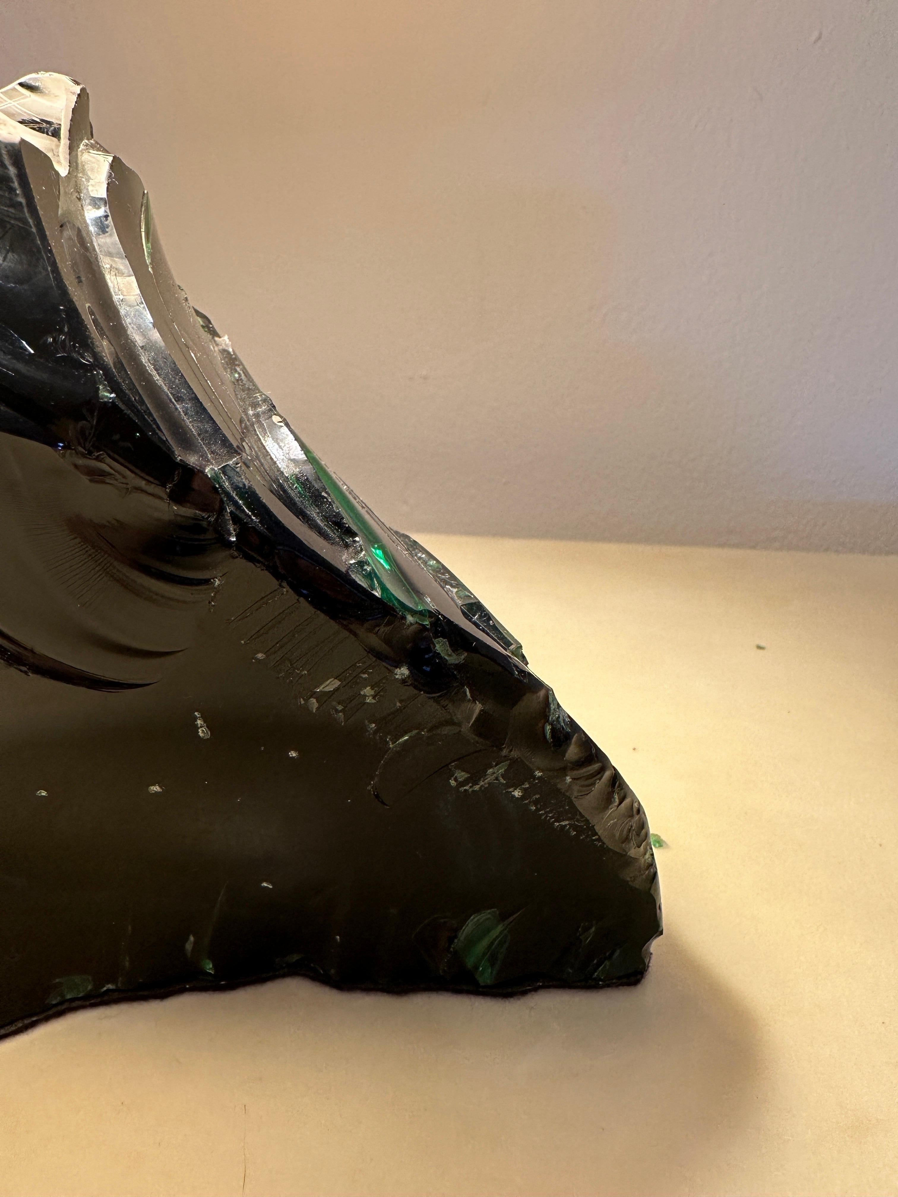 Obsidian Emerald Green Glass Table Lamp 4