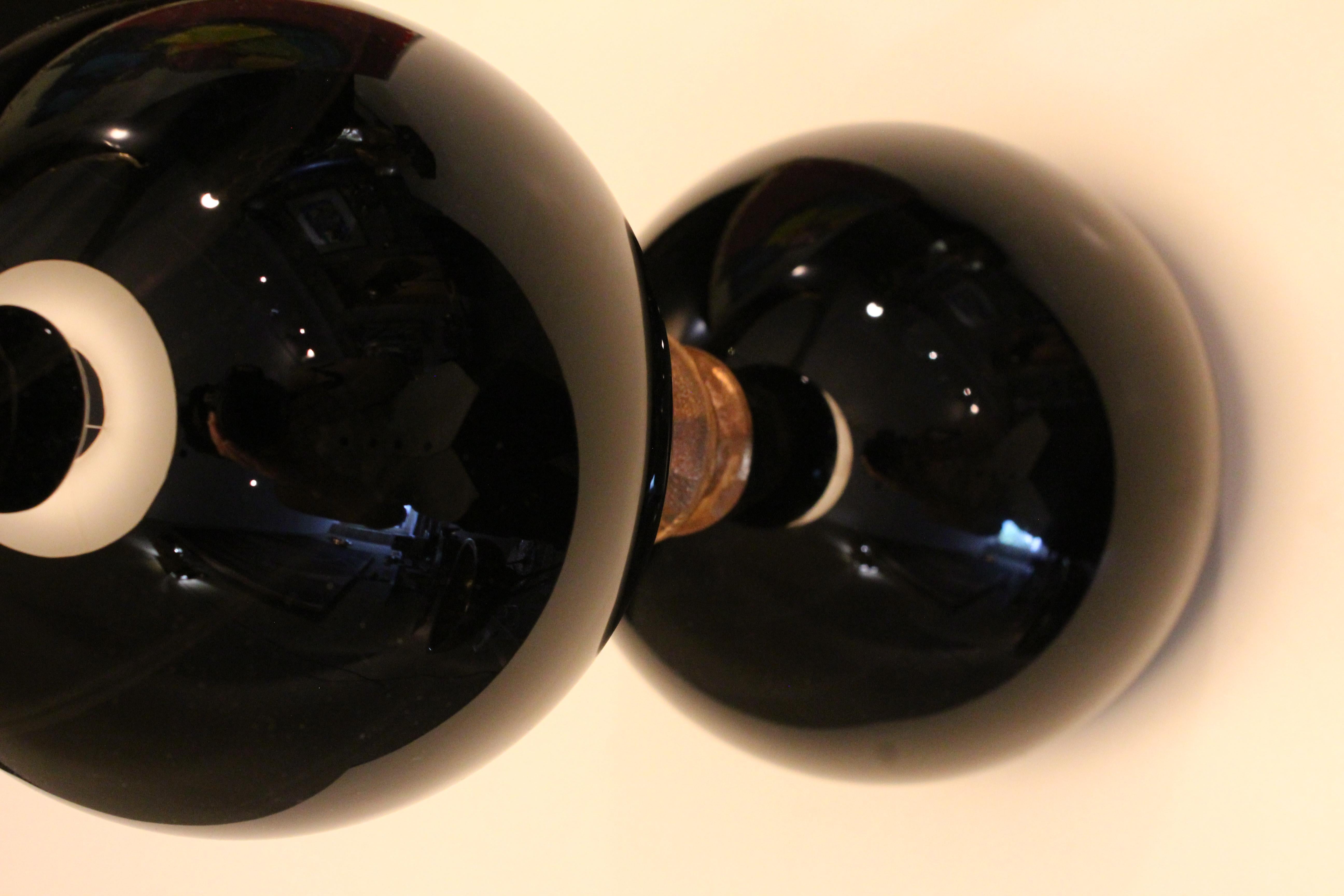 Polished Bronze and Obsidian lamp by Romain Barré 
Two sizes available
