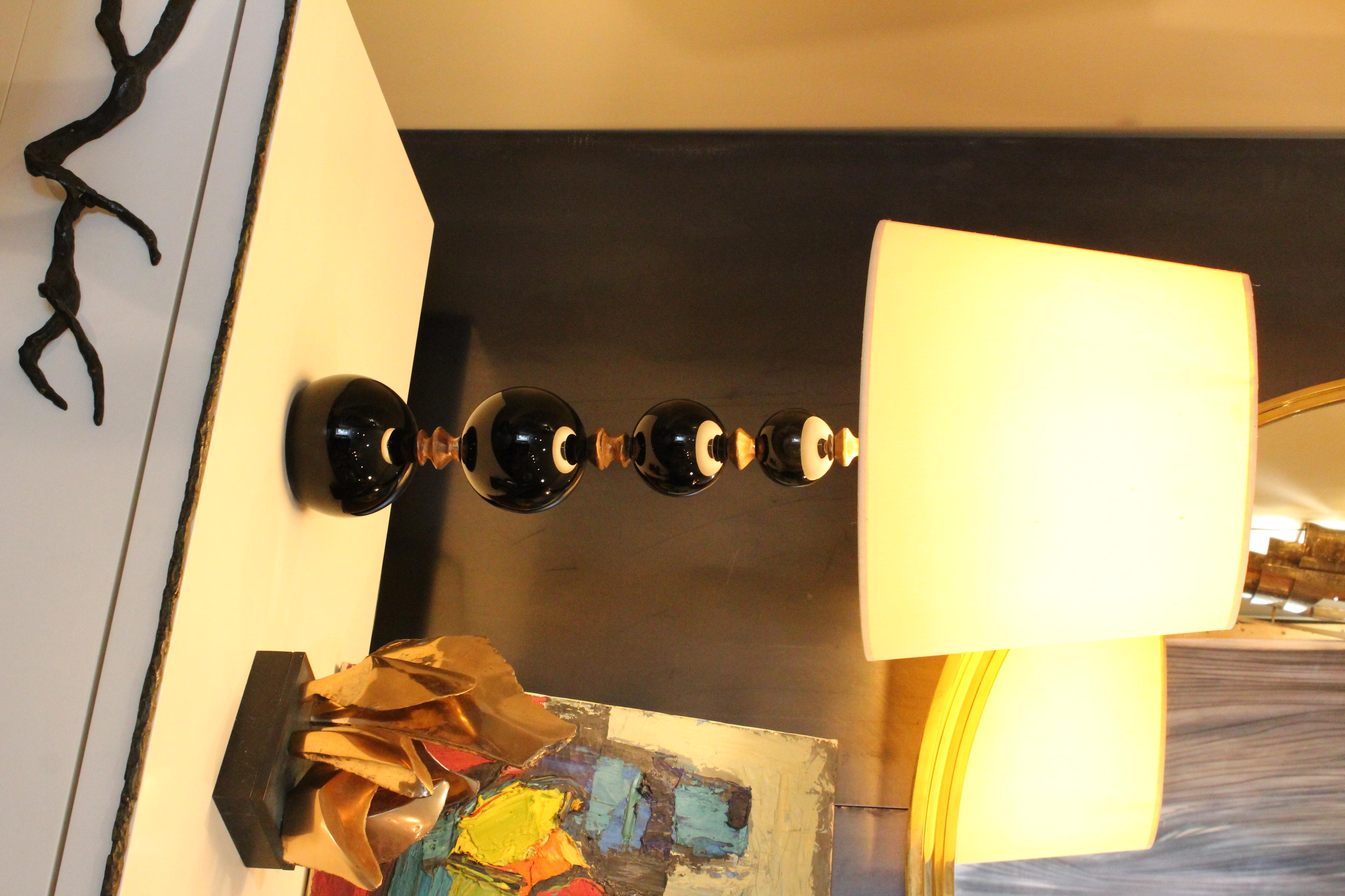 European Obsidian Lamp by Romain Barré For Sale