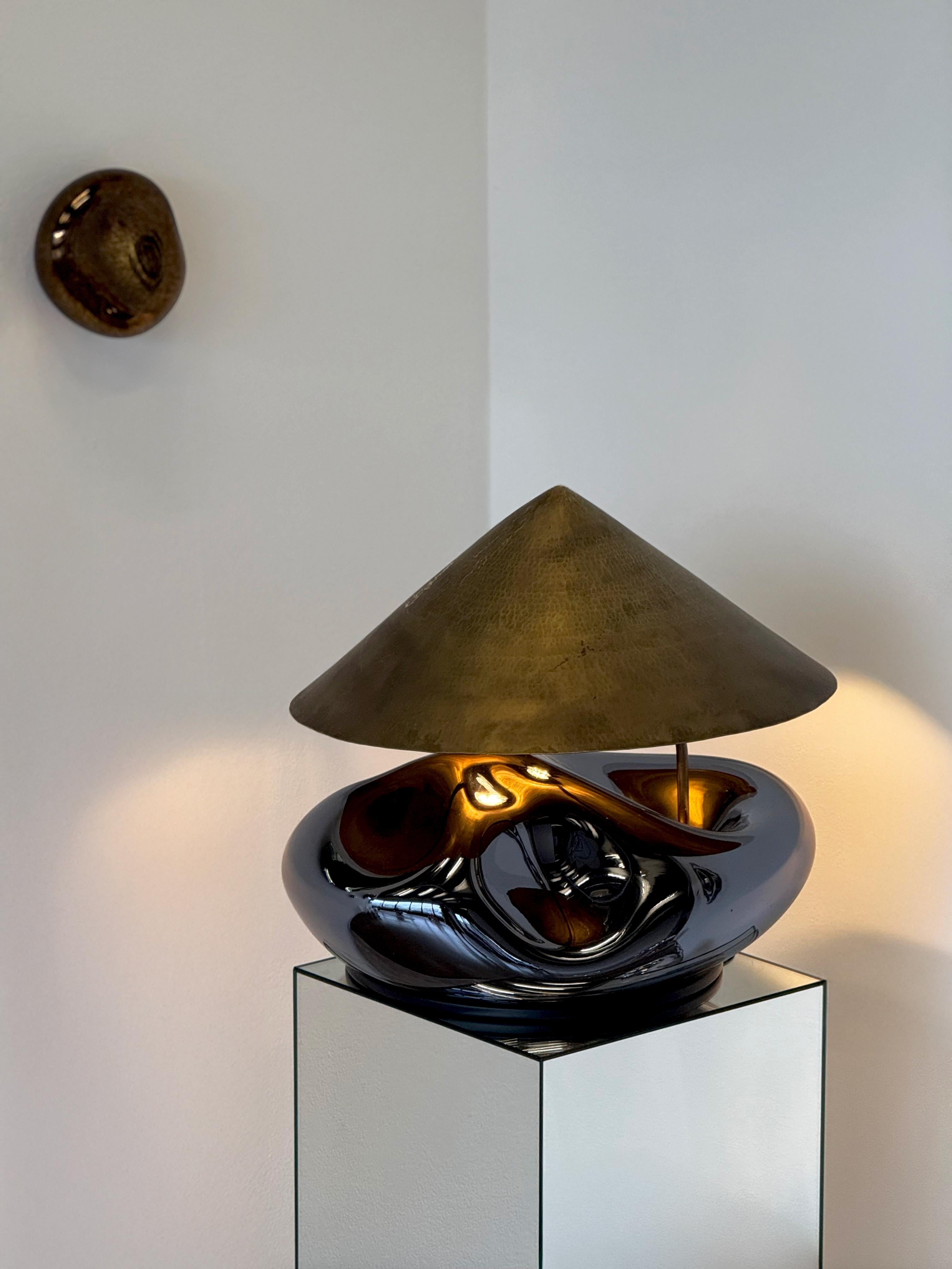 Miroir Lampe en obsidienne en vente