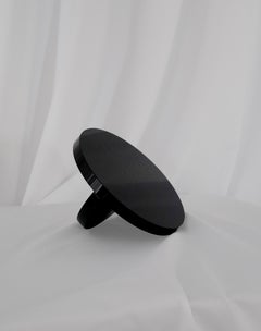 Obsidian Mirror – Reflective Black Glass Geometric Table Mirror