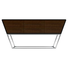 Obsidian Sideboard - Handcrafted Black Lacquer Sideeboard with Steel Base