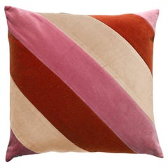 Obsidiana Brick, Rose and Cappuccino Velvet Deluxe Handmade Cushion