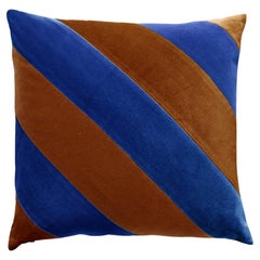 Obsidiana Cobalt & Brown Velvet Deluxe Handmade Deko-Kissen