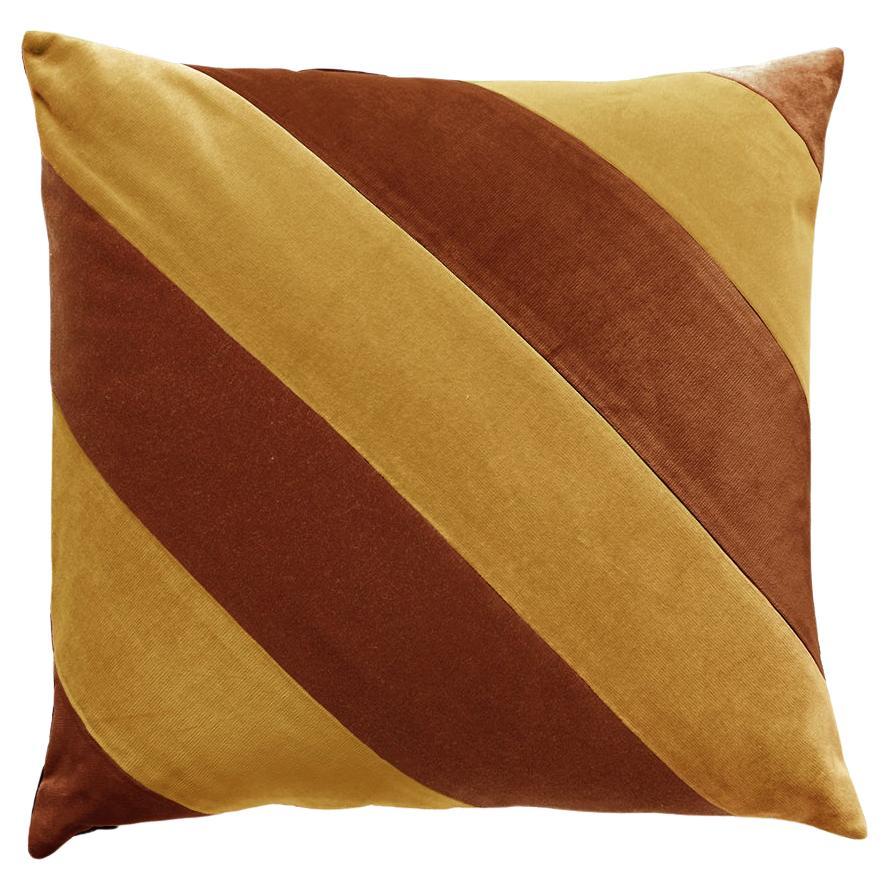 Obsidiana Mustard & Brown Velvet Deluxe Handmade Cushion