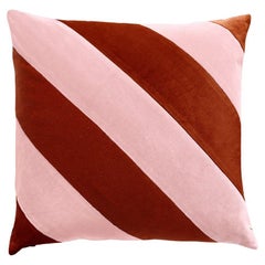 Obsidiana Pink & Brick Velvet Deluxe Handmade Decorative Pillow