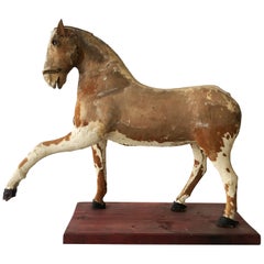 Antique Primitive Modern Horse Sculpture Historical Toy, Austria, 1920s