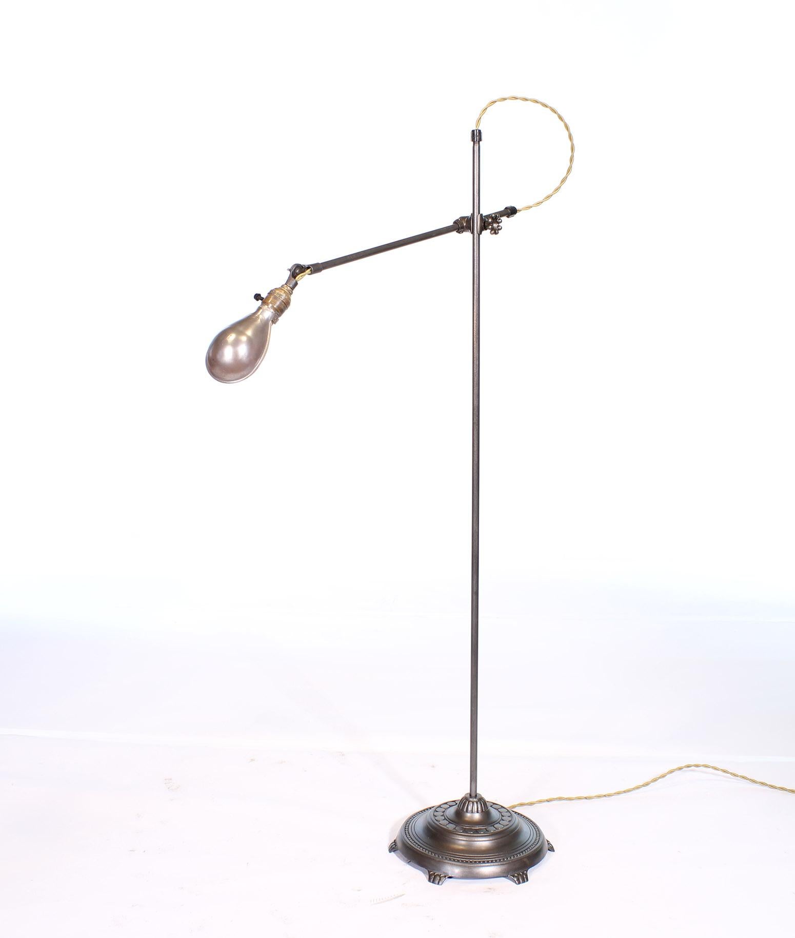Cast O.C. White Adjustable Floor Lamp with Claw Foot Base