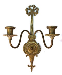 O.C. White Co. Neoclassical Style Gilt Brass Candelabra Sconces