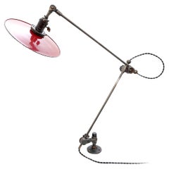 O.C. White With Red Shade - Wall or Table Mounted