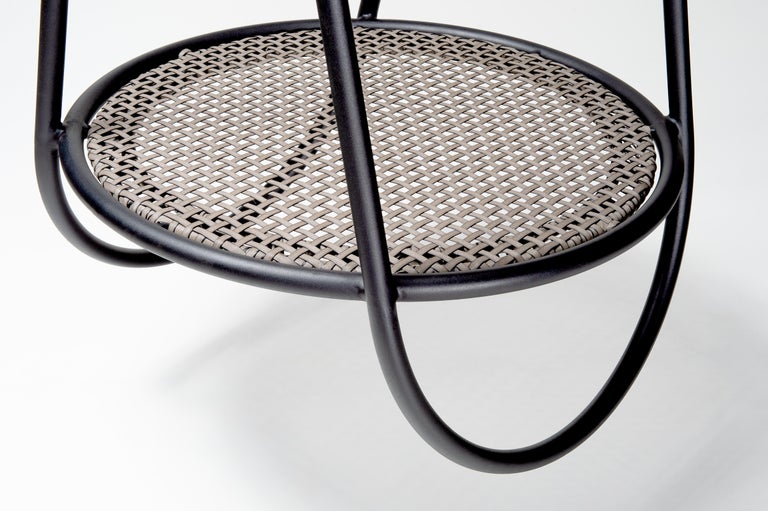 Synthetic OCA, Minimalist Hanging Swing Chair by Tiago Curioni in Aluminium For Sale
