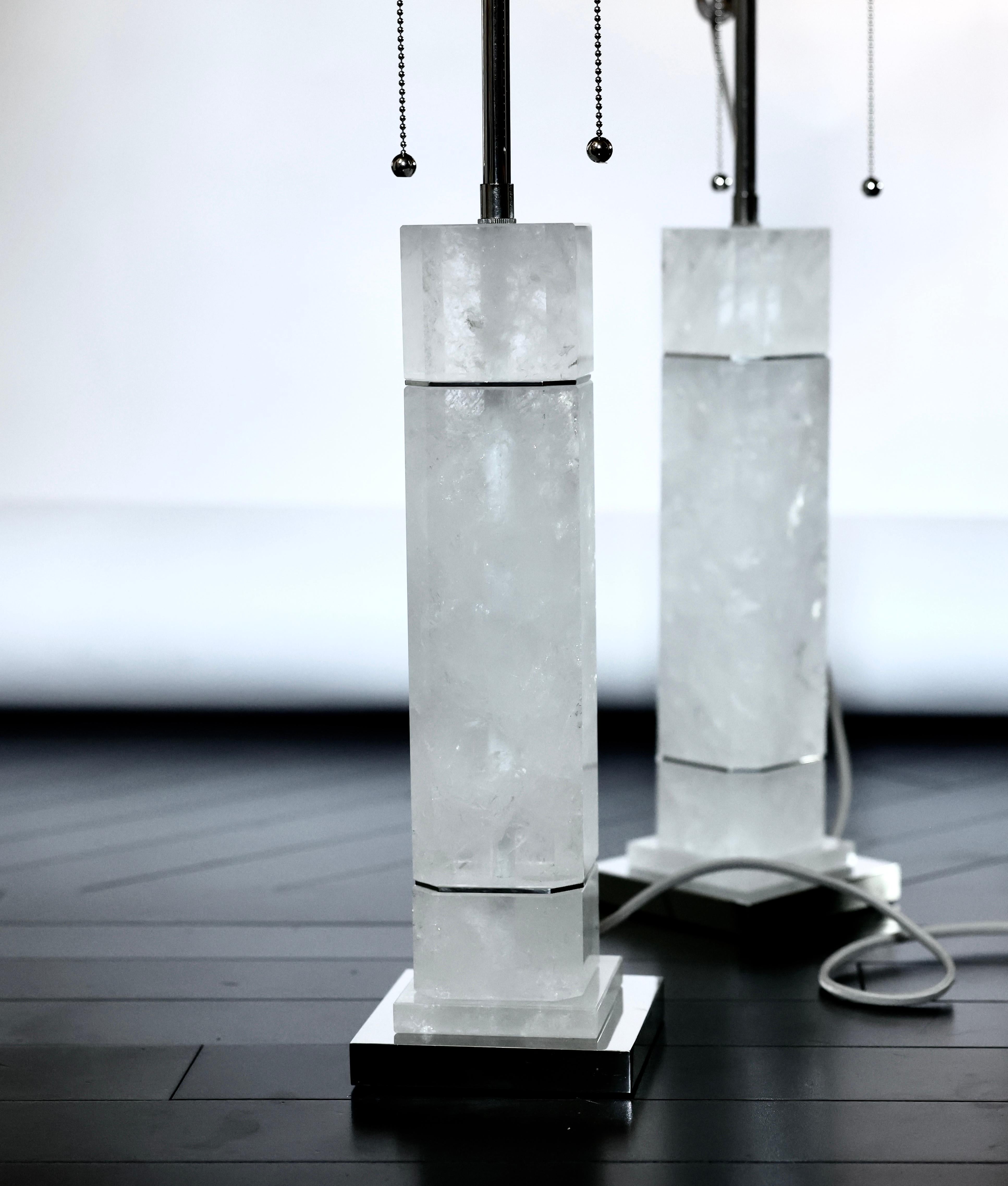 OCC28 Lámparas de cuarzo cristal de roca by Phoenix en Nuevo estado para la venta en New York, NY