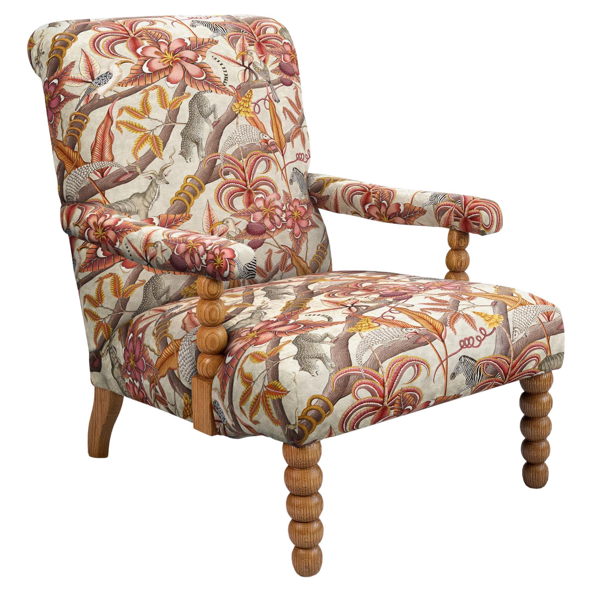 Occasional Chair - KUDU POD CHAIR - PANGOLIN PARK PLUM - VELVET - SEALED OAK For Sale