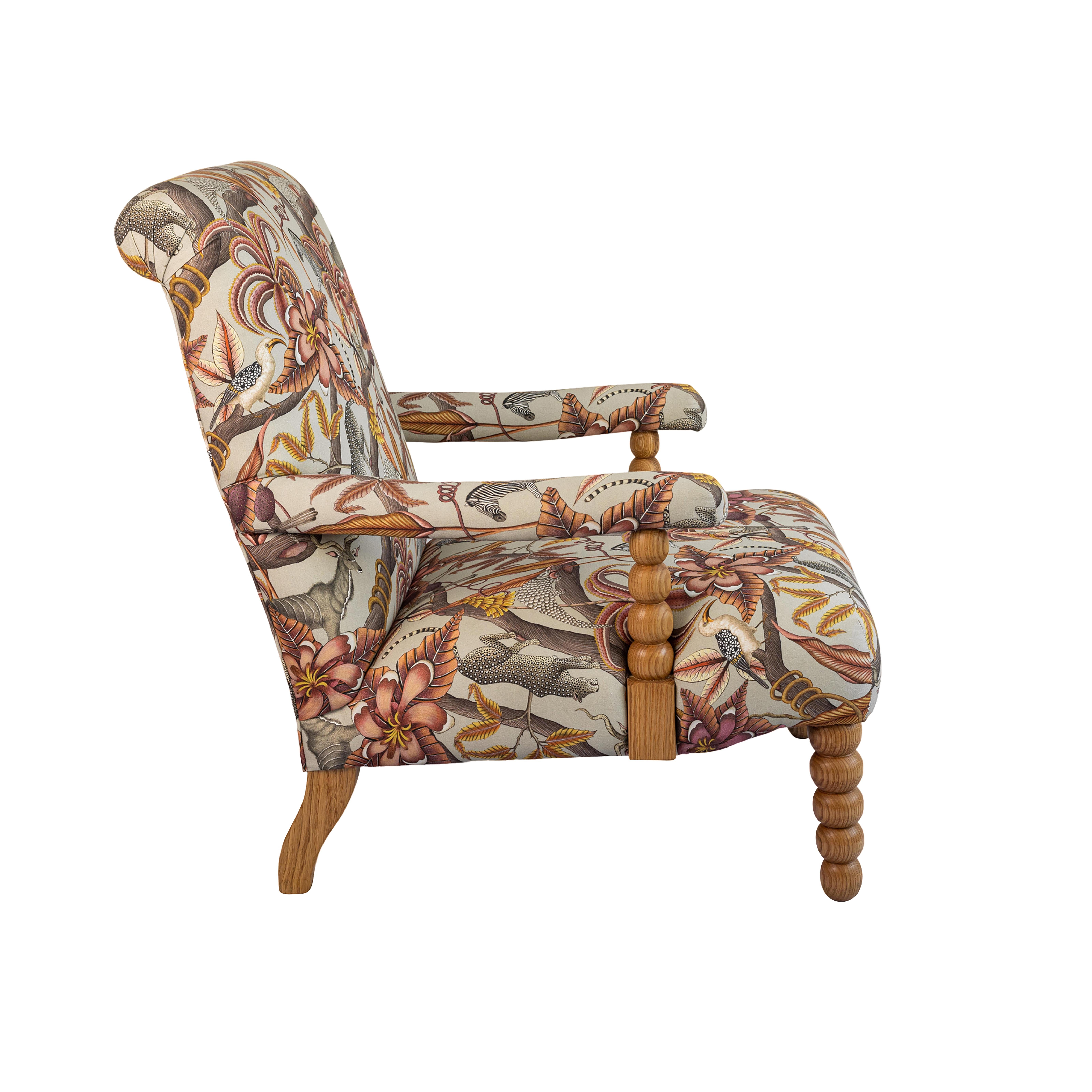 Velvet Occasional Chair - KUDU POD CHAIR - PANGOLIN PARK SILVER - VELVET - SEALED OAK For Sale