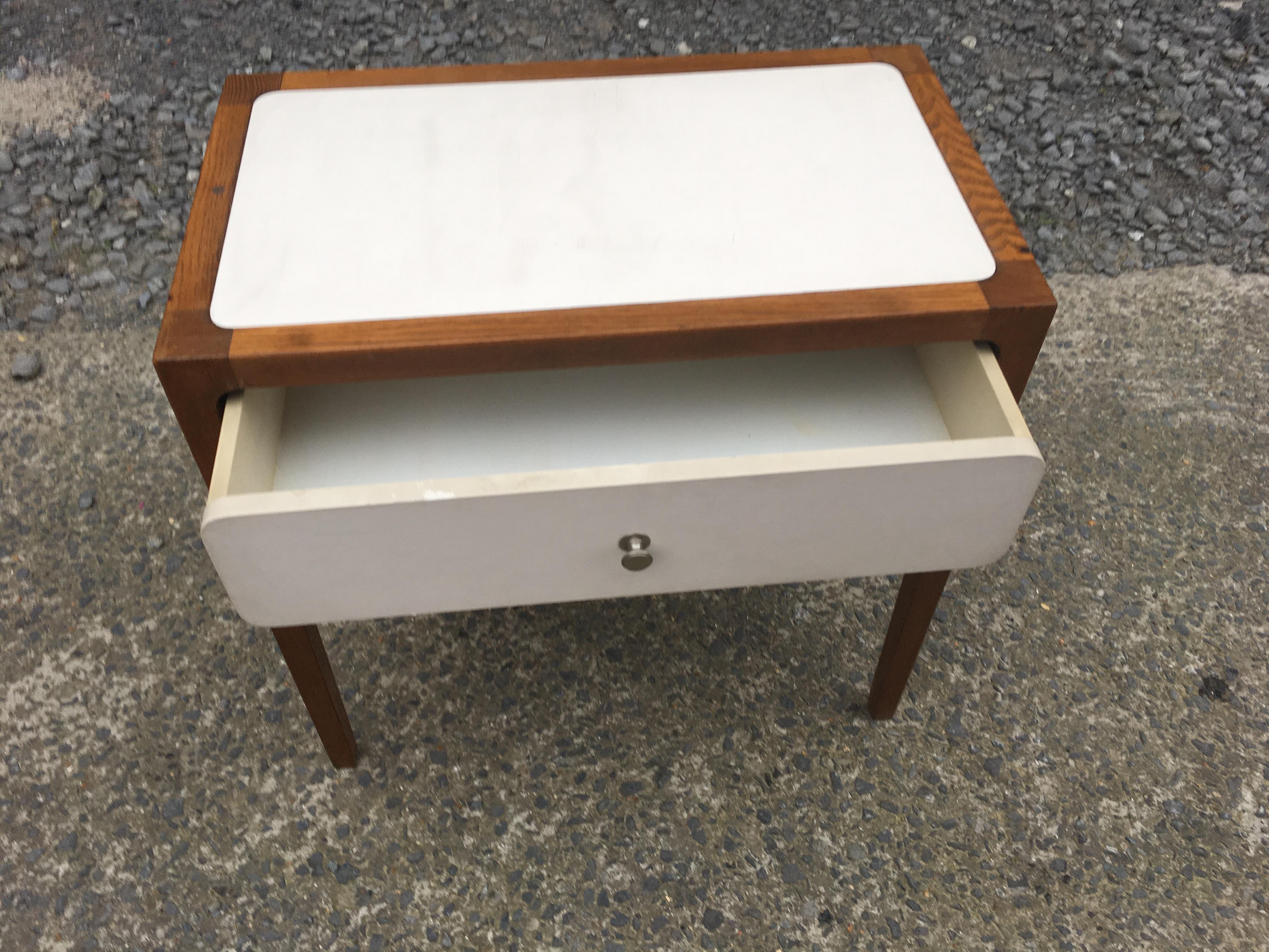 Occasional Furniture in Mahogany and Formica, circa 1970 For Sale 1