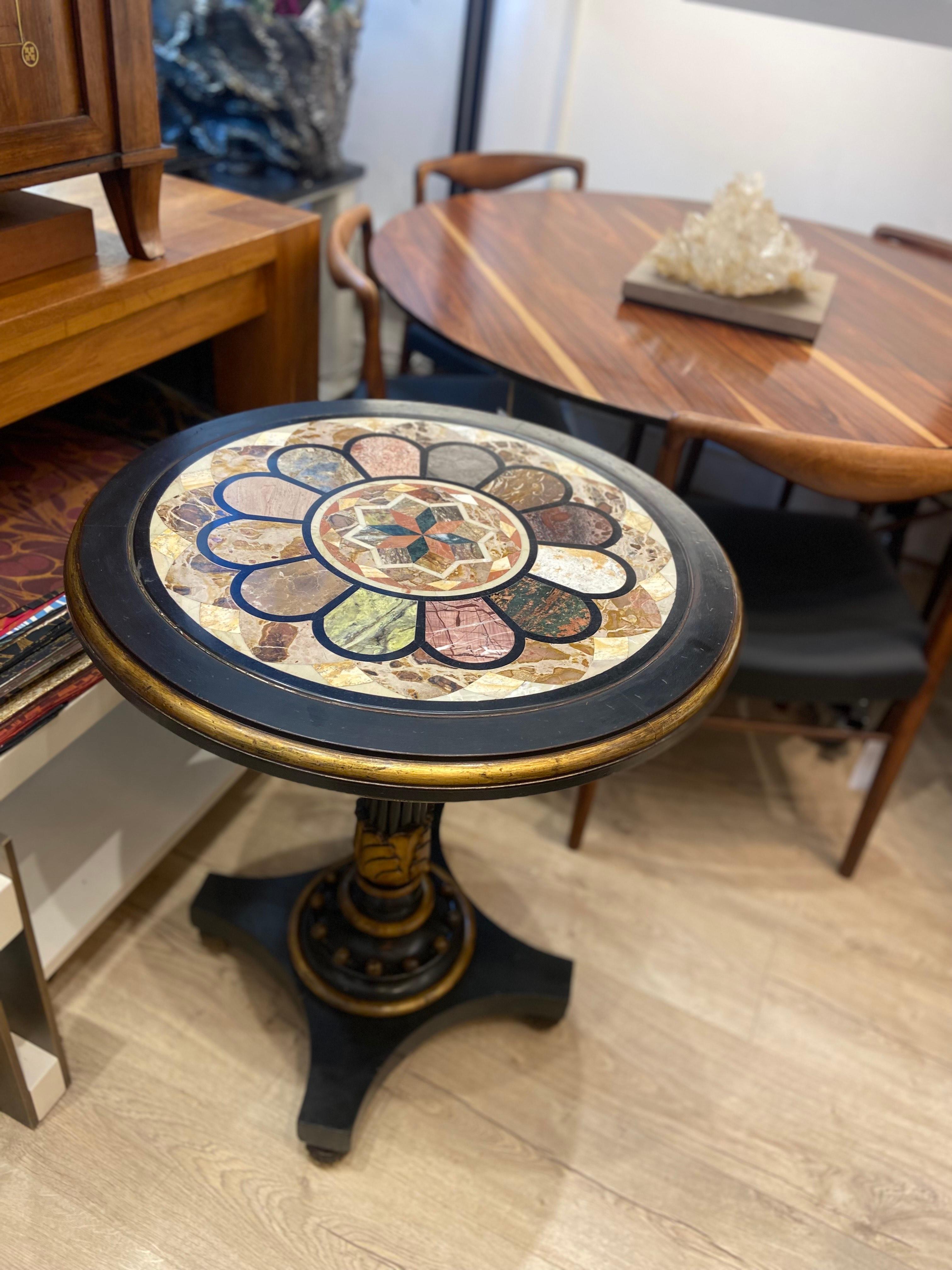 19th Century Occasional Regency Period Marble Top Specimen Round Pedestal Table For Sale