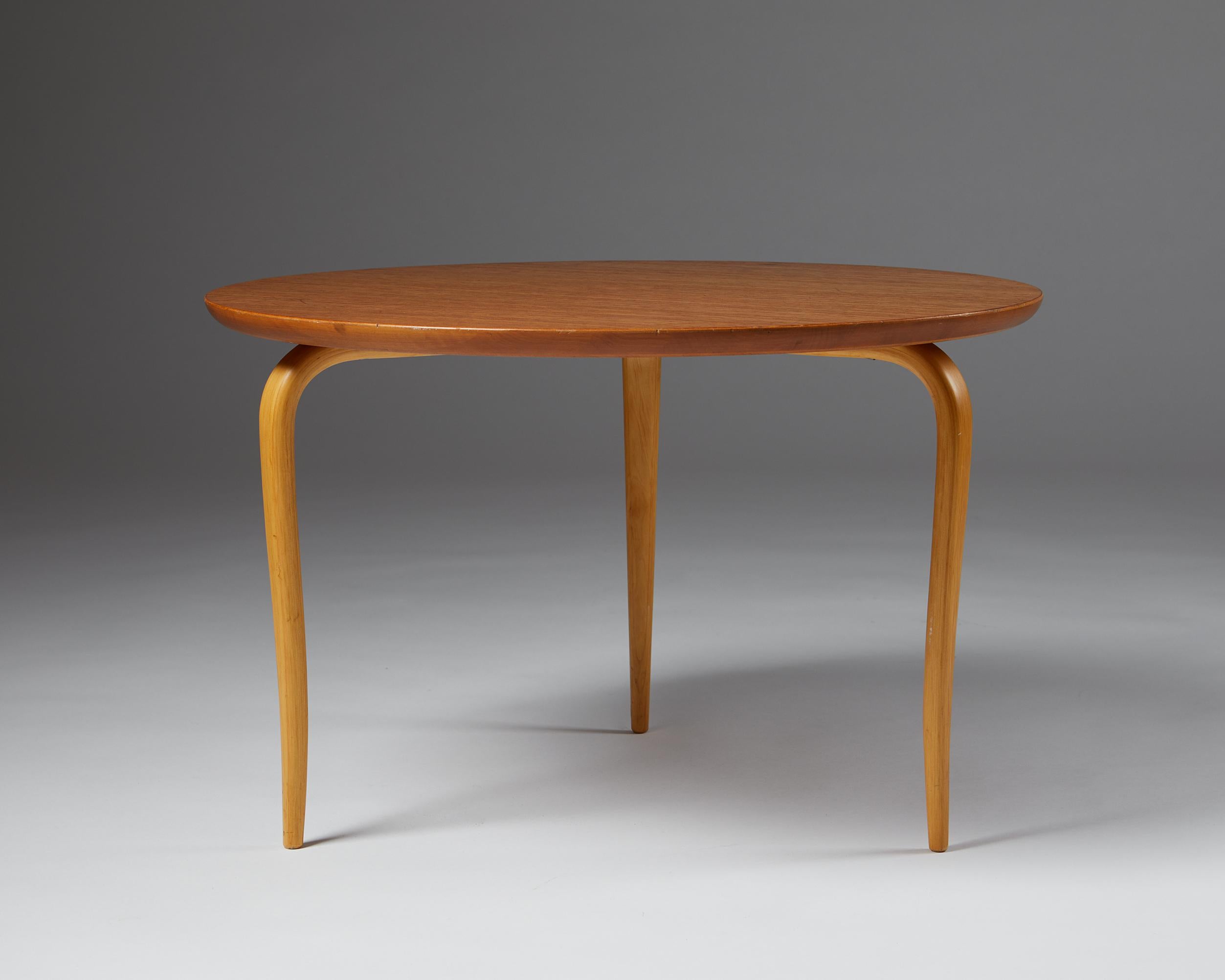 Swedish Occasional Table “Annika” Designed by Bruno Mathsson for Karl Mathsson, Sweden 