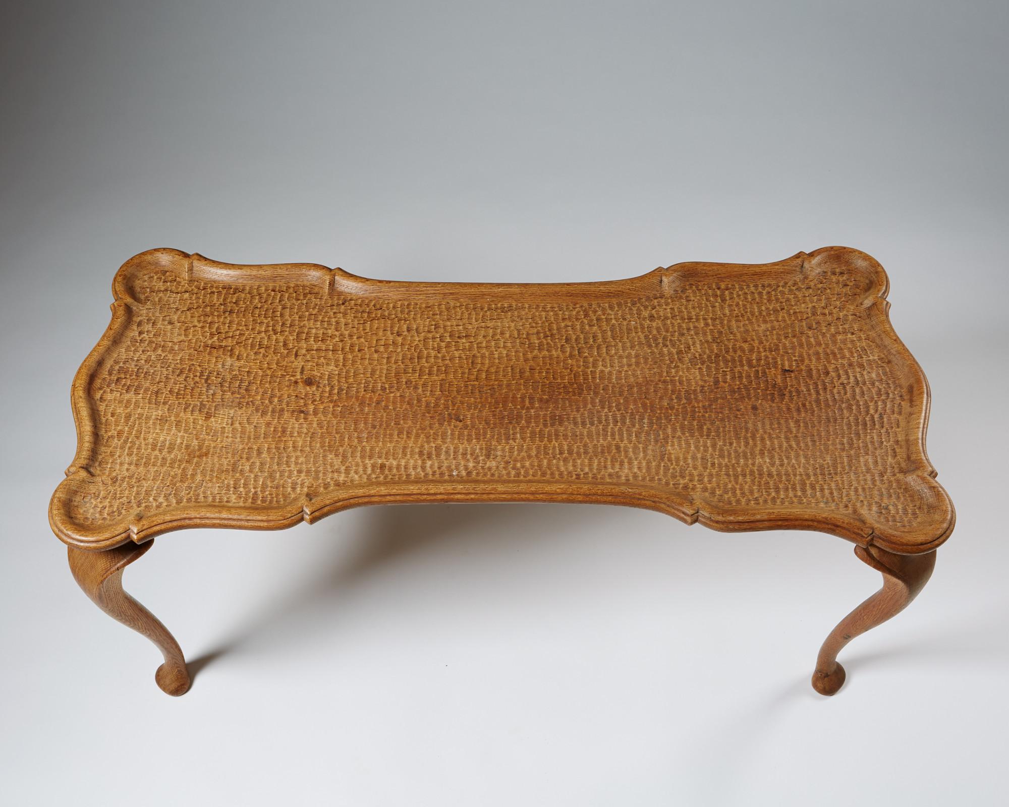 Hand-Carved Occasional Table Attributed to Frits Henningsen, Denmark 1940s For Sale